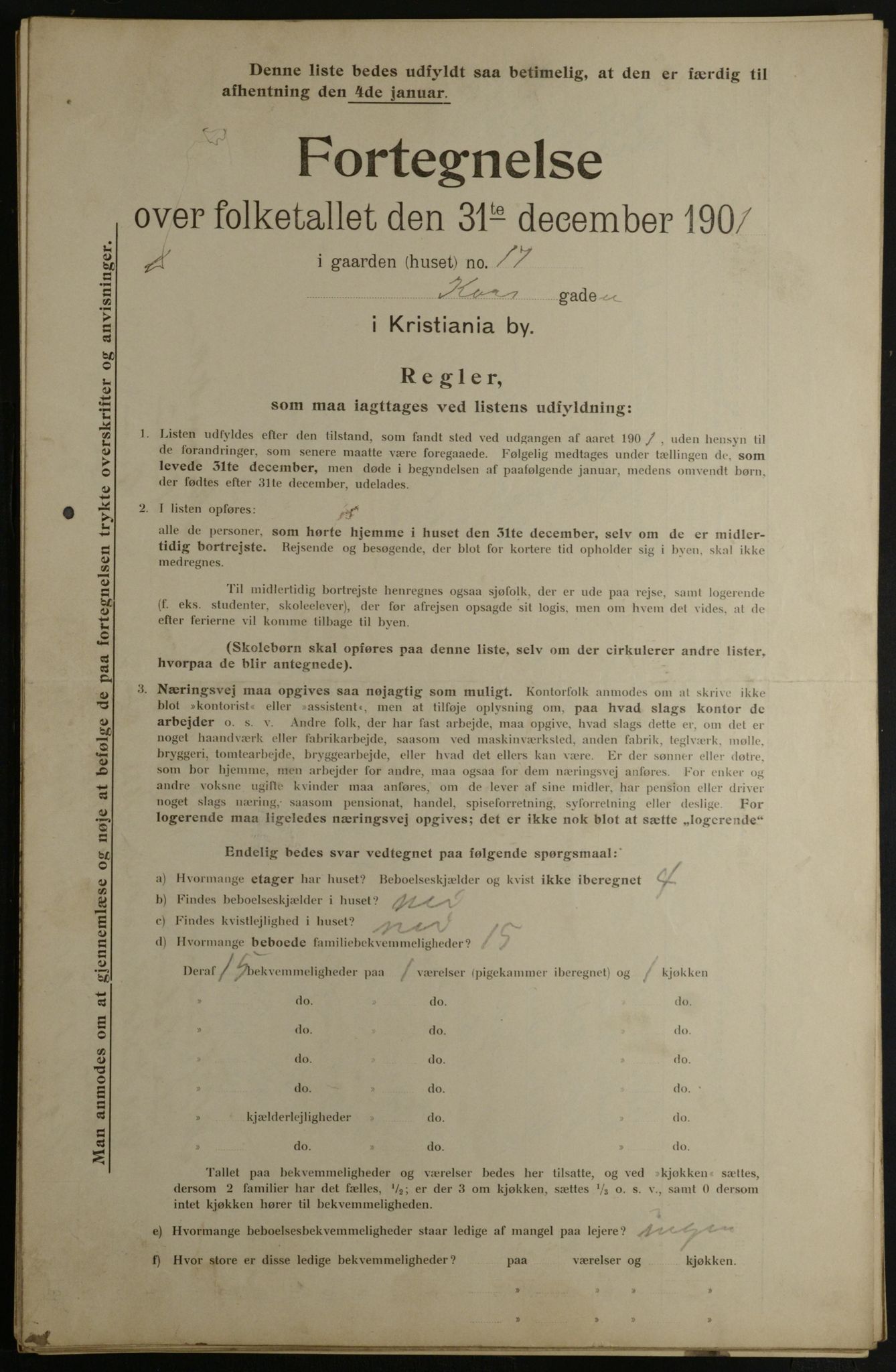 OBA, Municipal Census 1901 for Kristiania, 1901, p. 8257