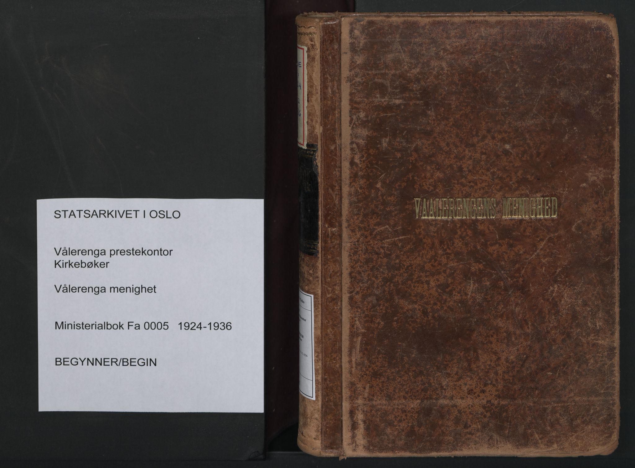 Vålerengen prestekontor Kirkebøker, SAO/A-10878/F/Fa/L0005: Parish register (official) no. 5, 1924-1936