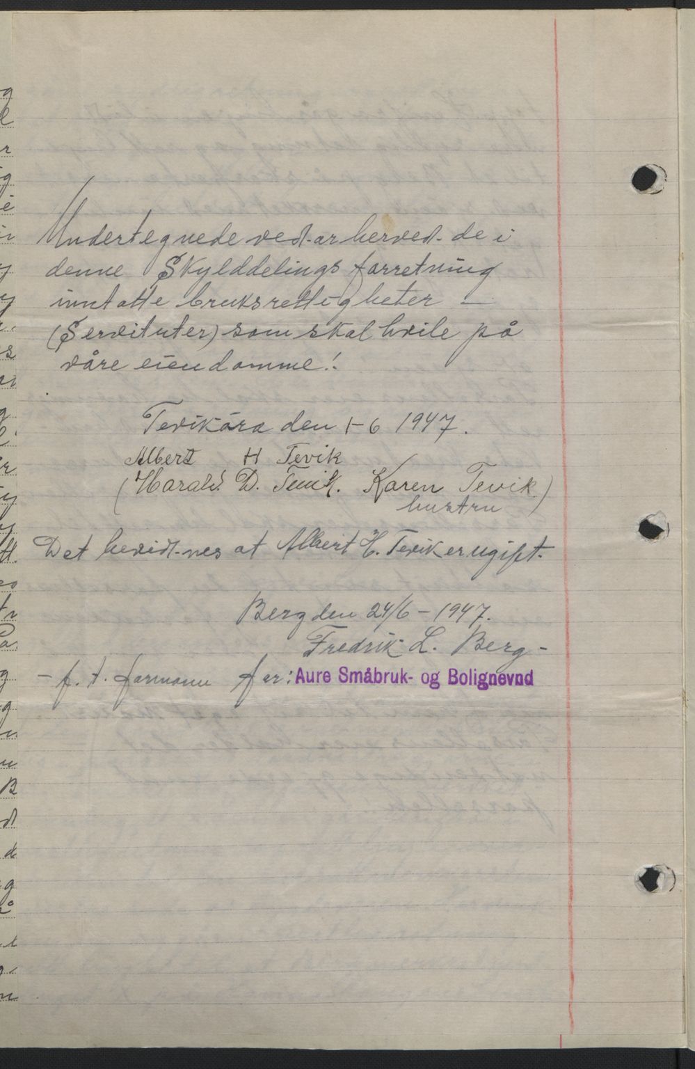 Nordmøre sorenskriveri, AV/SAT-A-4132/1/2/2Ca: Mortgage book no. A105, 1947-1947, Diary no: : 1412/1947