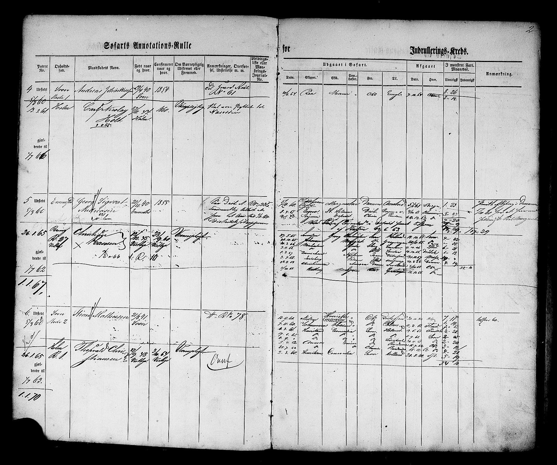 Son mønstringskontor, AV/SAO-A-10569e/F/Fc/Fca/L0001: Annotasjonsrulle, 1860-1868, p. 4