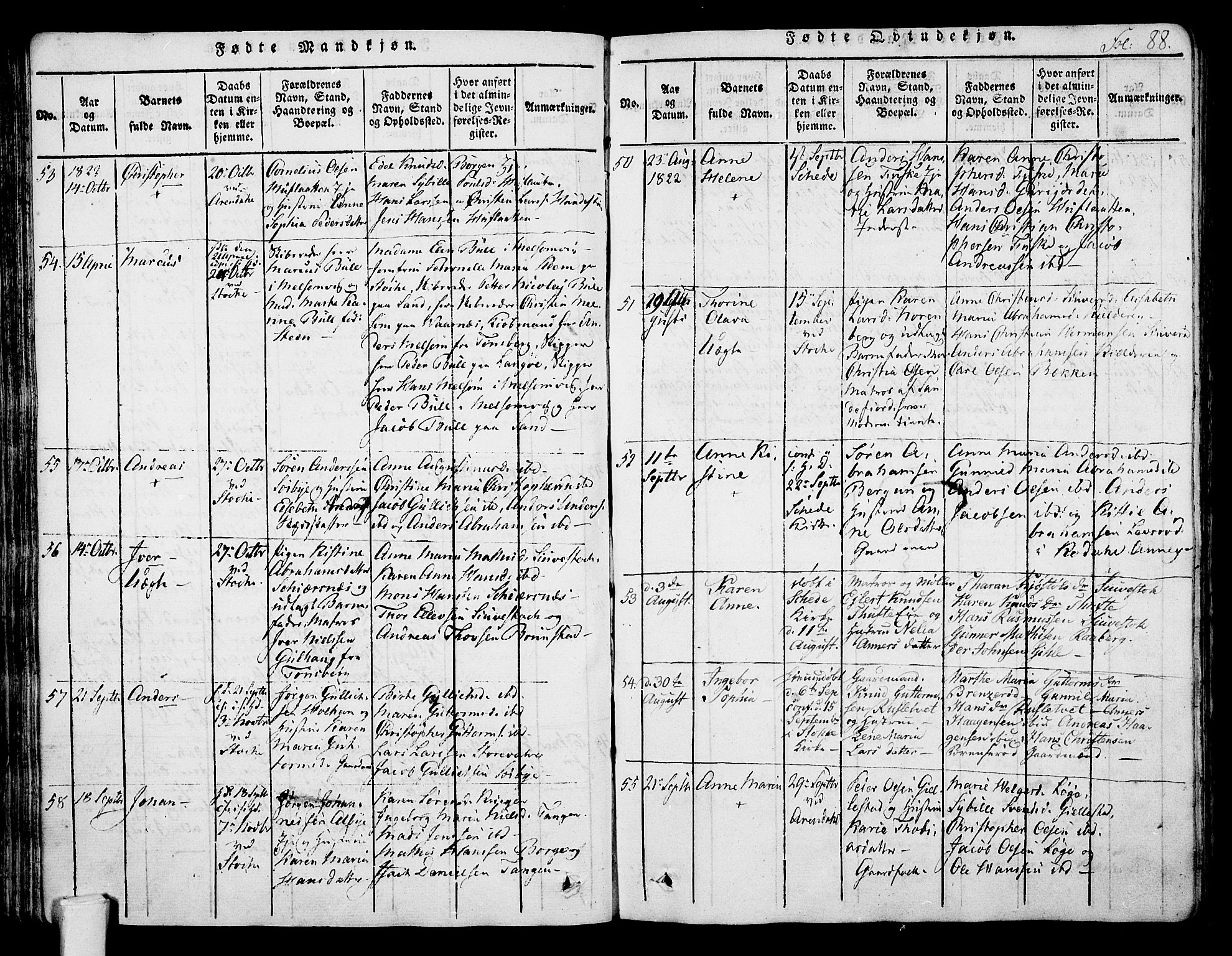 Stokke kirkebøker, AV/SAKO-A-320/F/Fa/L0005: Parish register (official) no. I 5, 1815-1826, p. 88