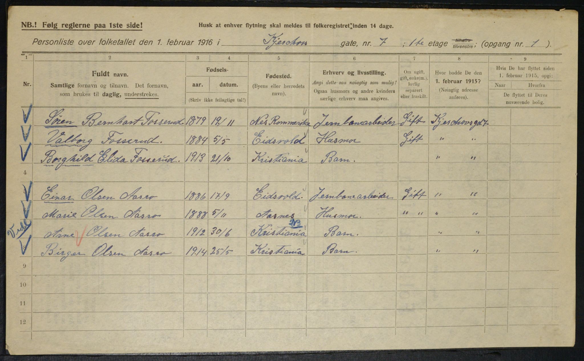 OBA, Municipal Census 1916 for Kristiania, 1916, p. 50580