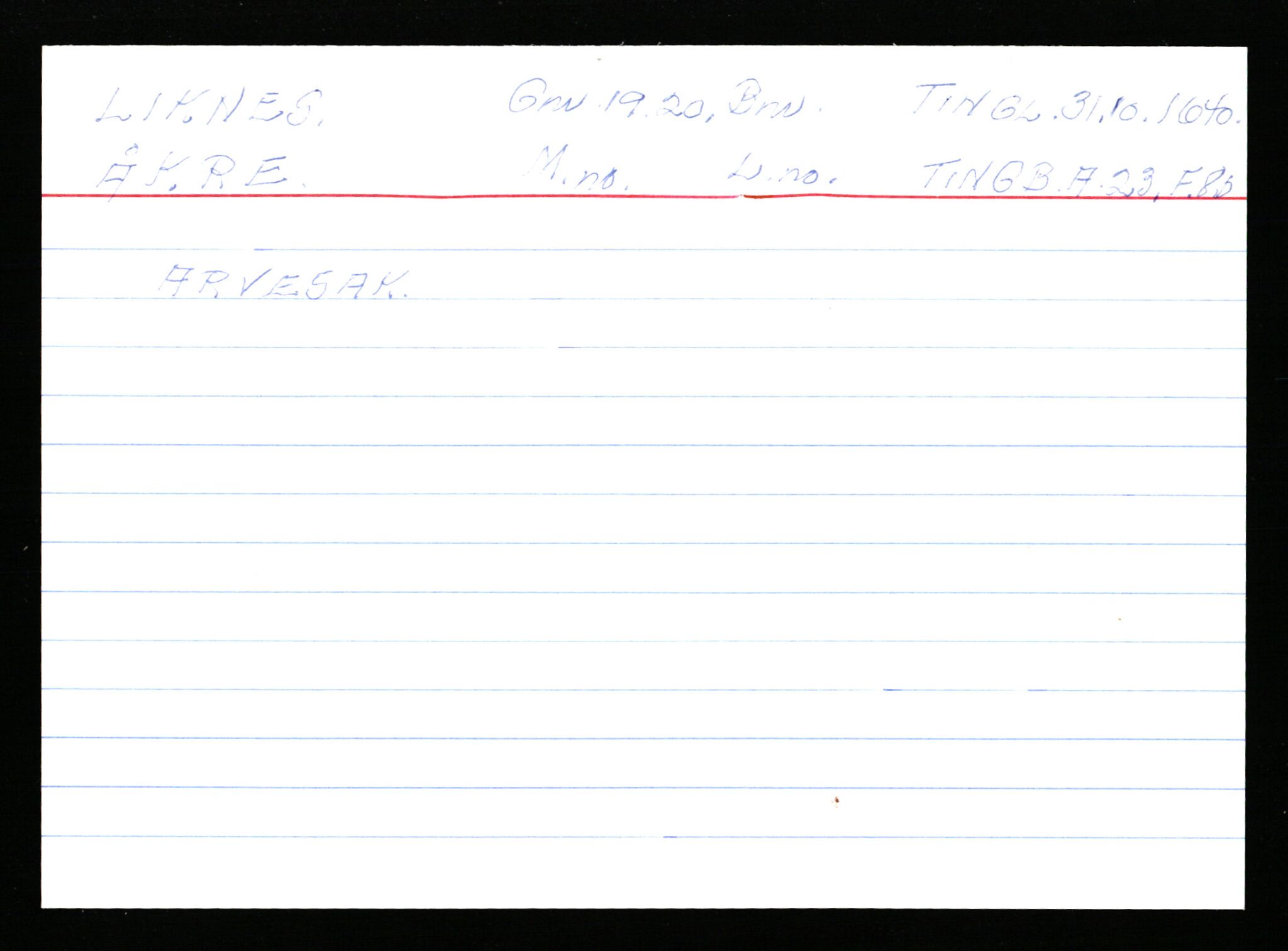 Statsarkivet i Stavanger, AV/SAST-A-101971/03/Y/Ym/L0035: Åstedskort sortert etter gårdsnavn: Leiranger - Lindanger, 1600-1950, p. 435