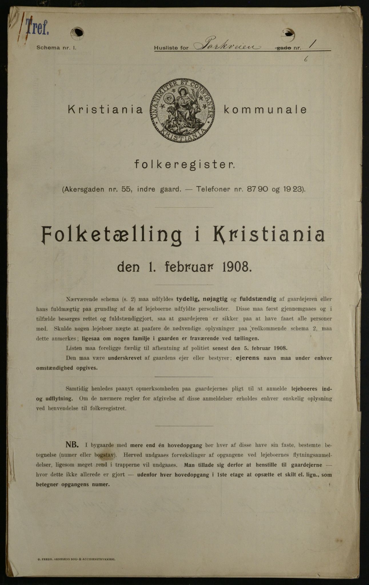 OBA, Municipal Census 1908 for Kristiania, 1908, p. 69682