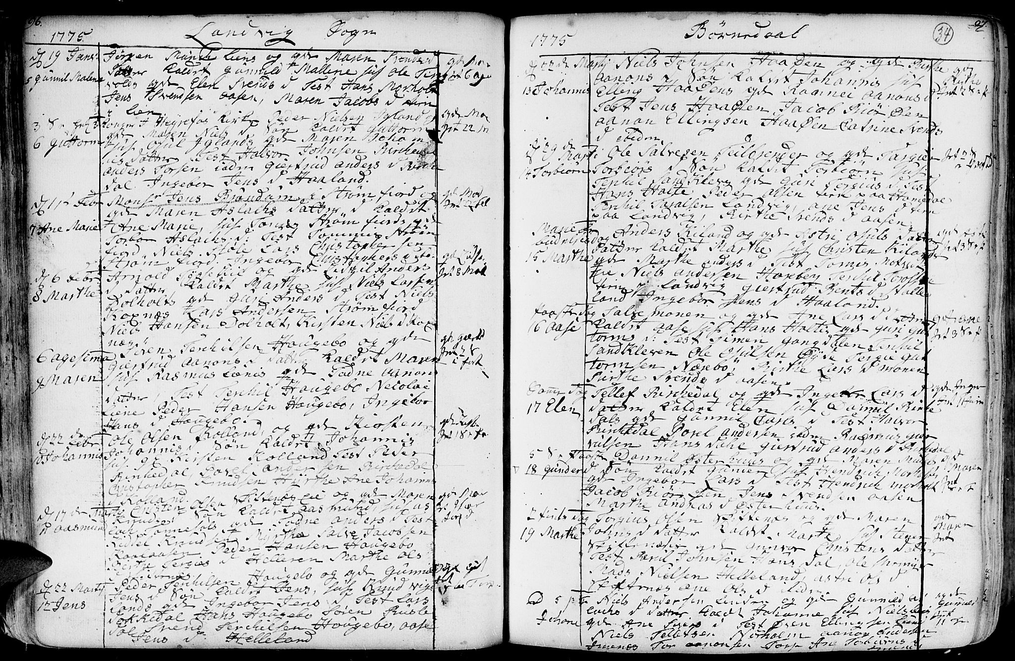 Hommedal sokneprestkontor, AV/SAK-1111-0023/F/Fa/Fab/L0002: Parish register (official) no. A 2 /1, 1741-1848, p. 34