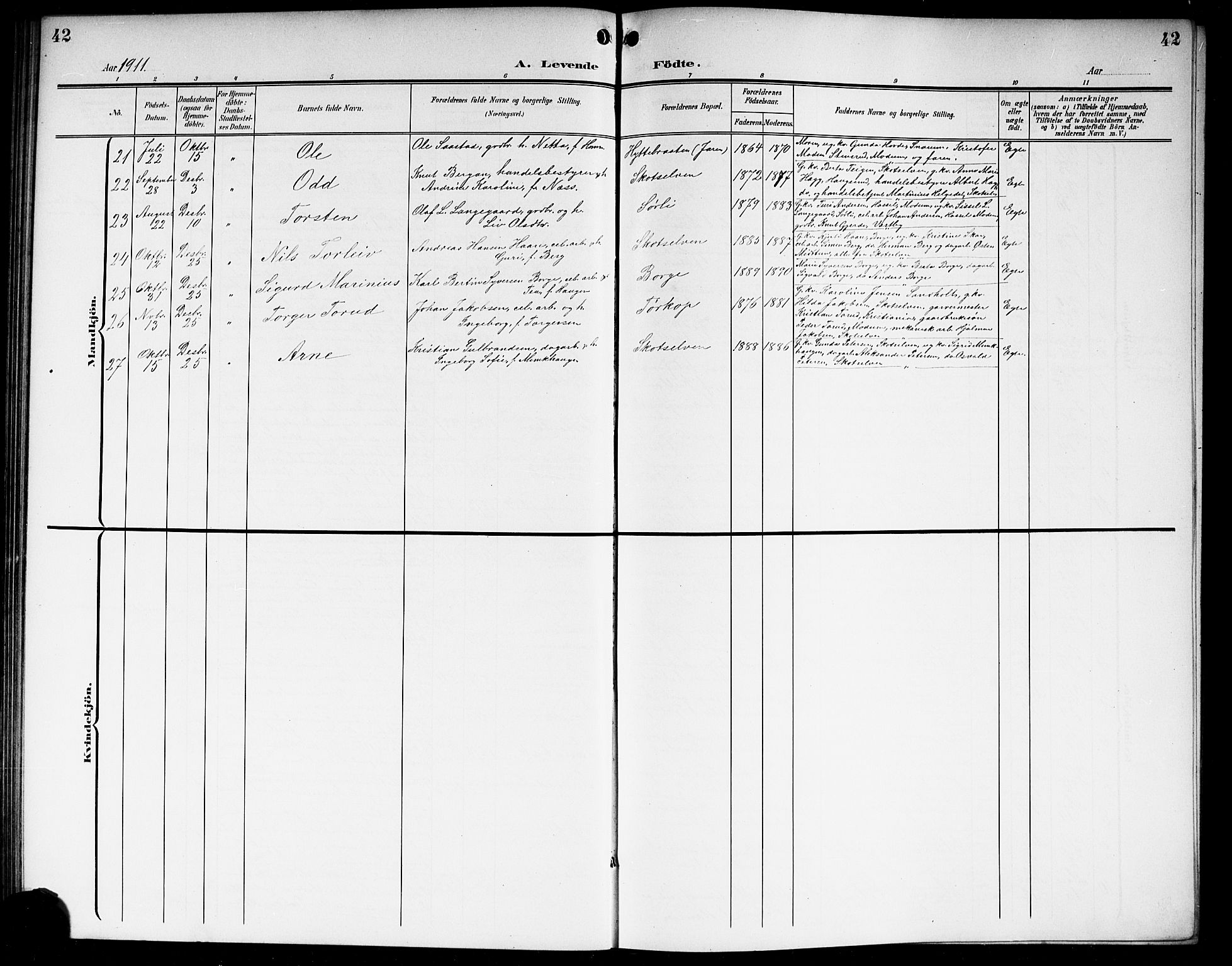 Eiker kirkebøker, SAKO/A-4/G/Gb/L0005: Parish register (copy) no. II 5, 1901-1923, p. 42