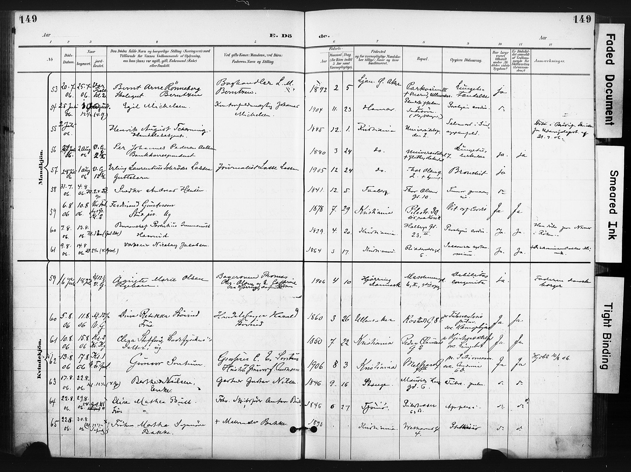 Trefoldighet prestekontor Kirkebøker, SAO/A-10882/F/Fd/L0004: Parish register (official) no. IV 4, 1897-1912, p. 149