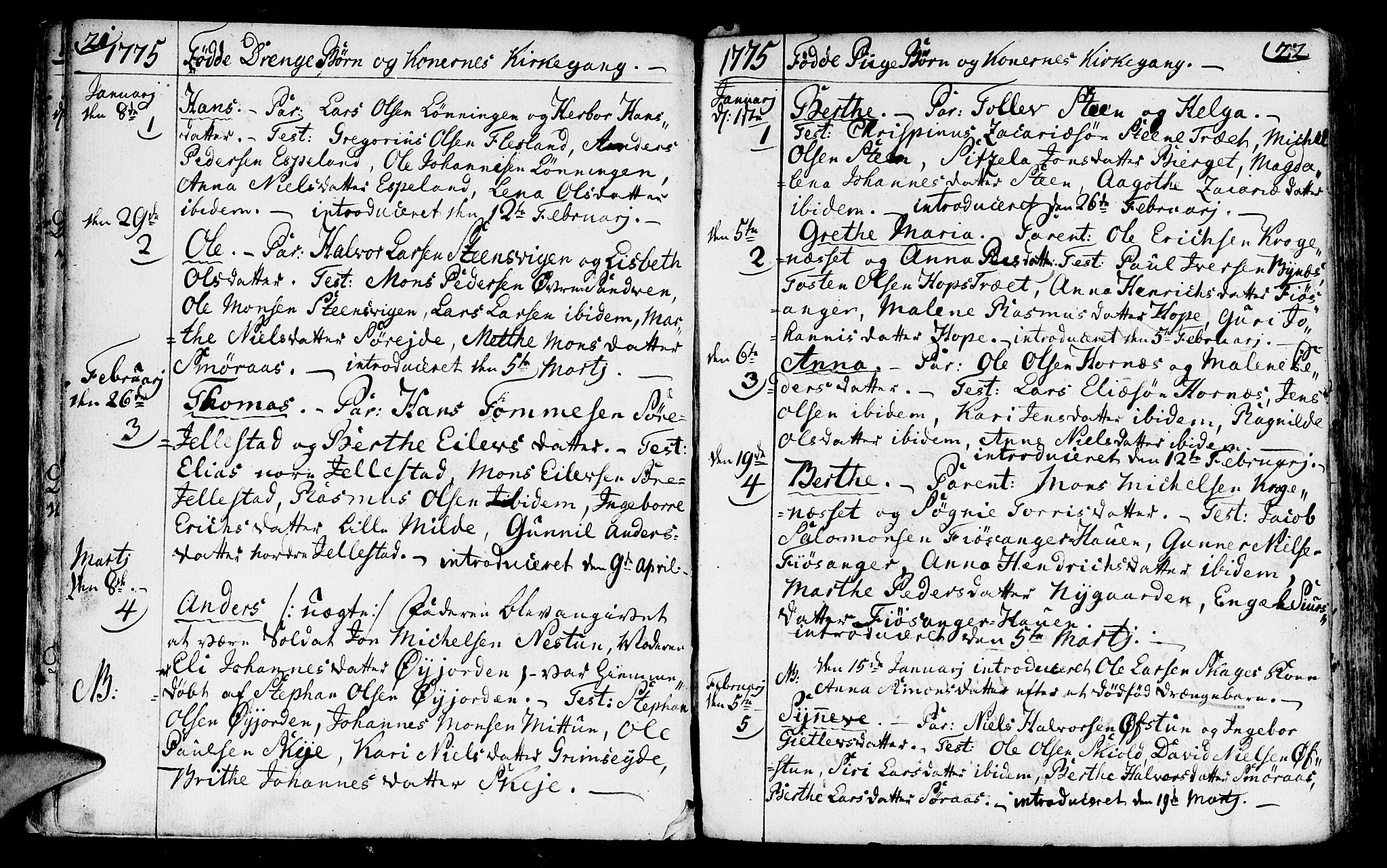 Fana Sokneprestembete, AV/SAB-A-75101/H/Haa/Haaa/L0005: Parish register (official) no. A 5, 1773-1799, p. 21-22