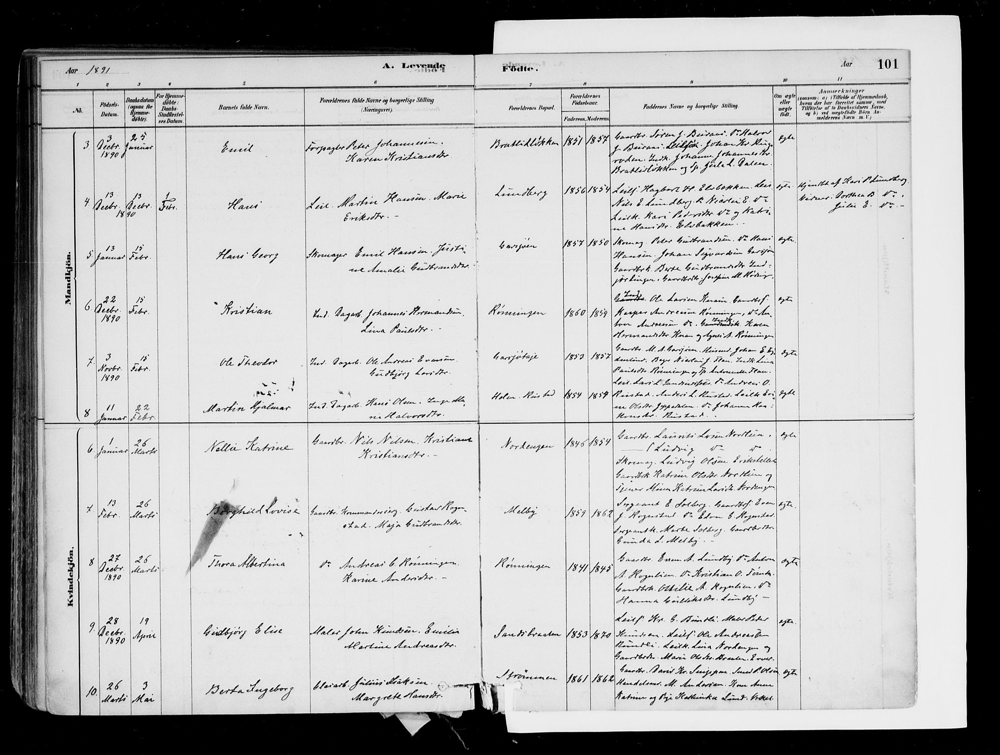 Hurdal prestekontor Kirkebøker, AV/SAO-A-10889/F/Fa/L0007: Parish register (official) no. I 7, 1878-1906, p. 101