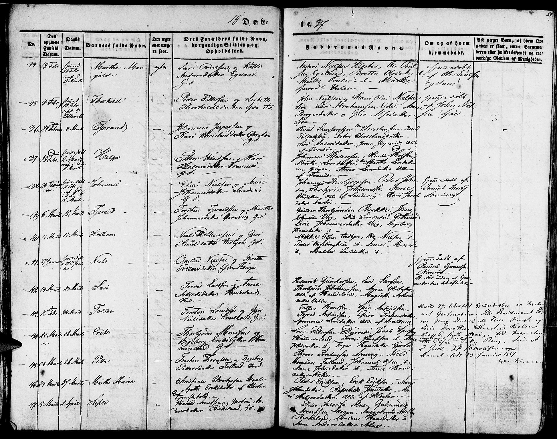 Fjelberg sokneprestembete, SAB/A-75201/H/Haa: Parish register (official) no. A 6, 1835-1851, p. 23