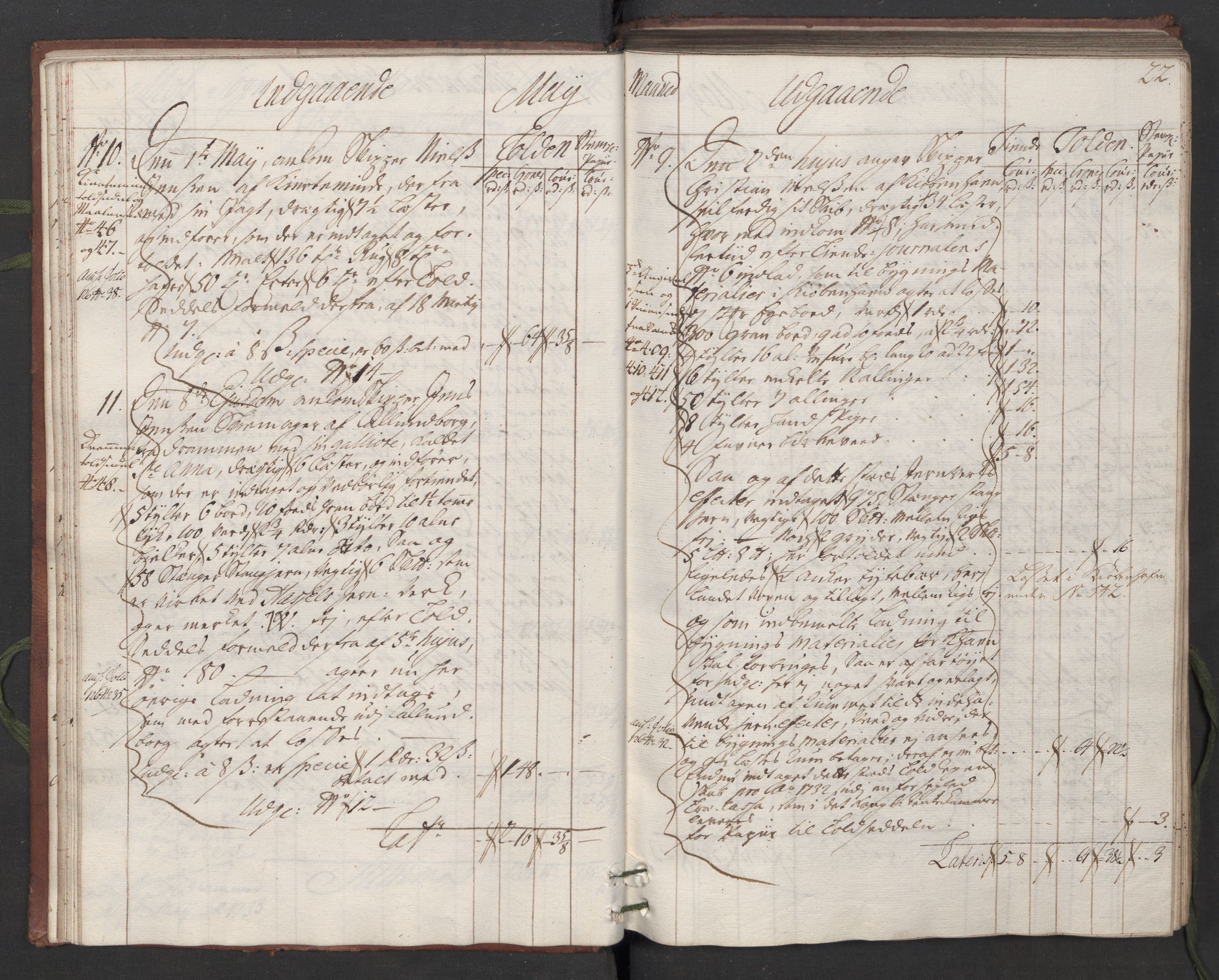 Generaltollkammeret, tollregnskaper, AV/RA-EA-5490/R05/L0014/0001: Tollregnskaper Moss, Son, Krokstad / Hovedtollbok, 1733, p. 21b-22a