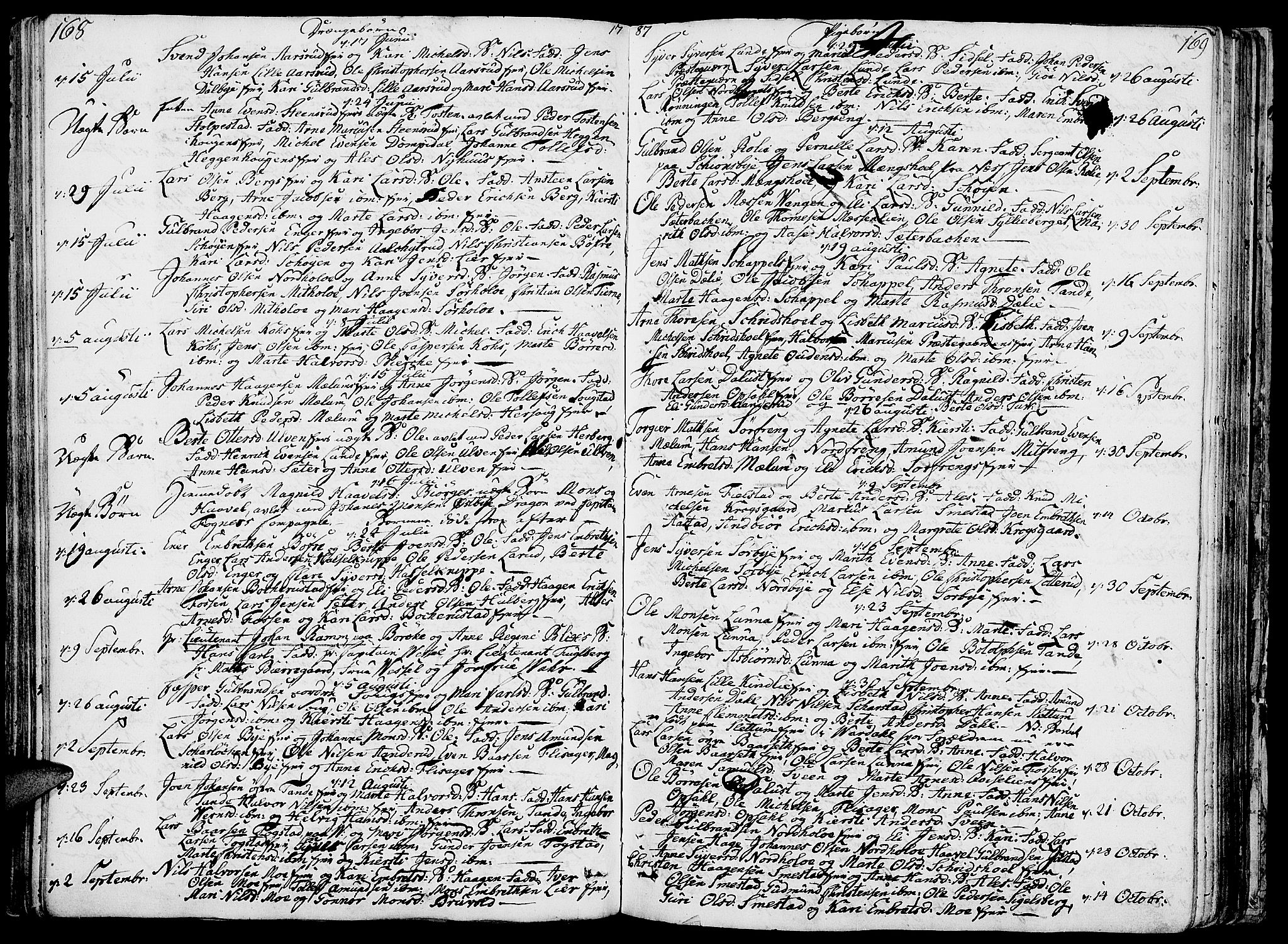 Ringsaker prestekontor, SAH/PREST-014/K/Ka/L0003: Parish register (official) no. 3, 1775-1798, p. 168-169