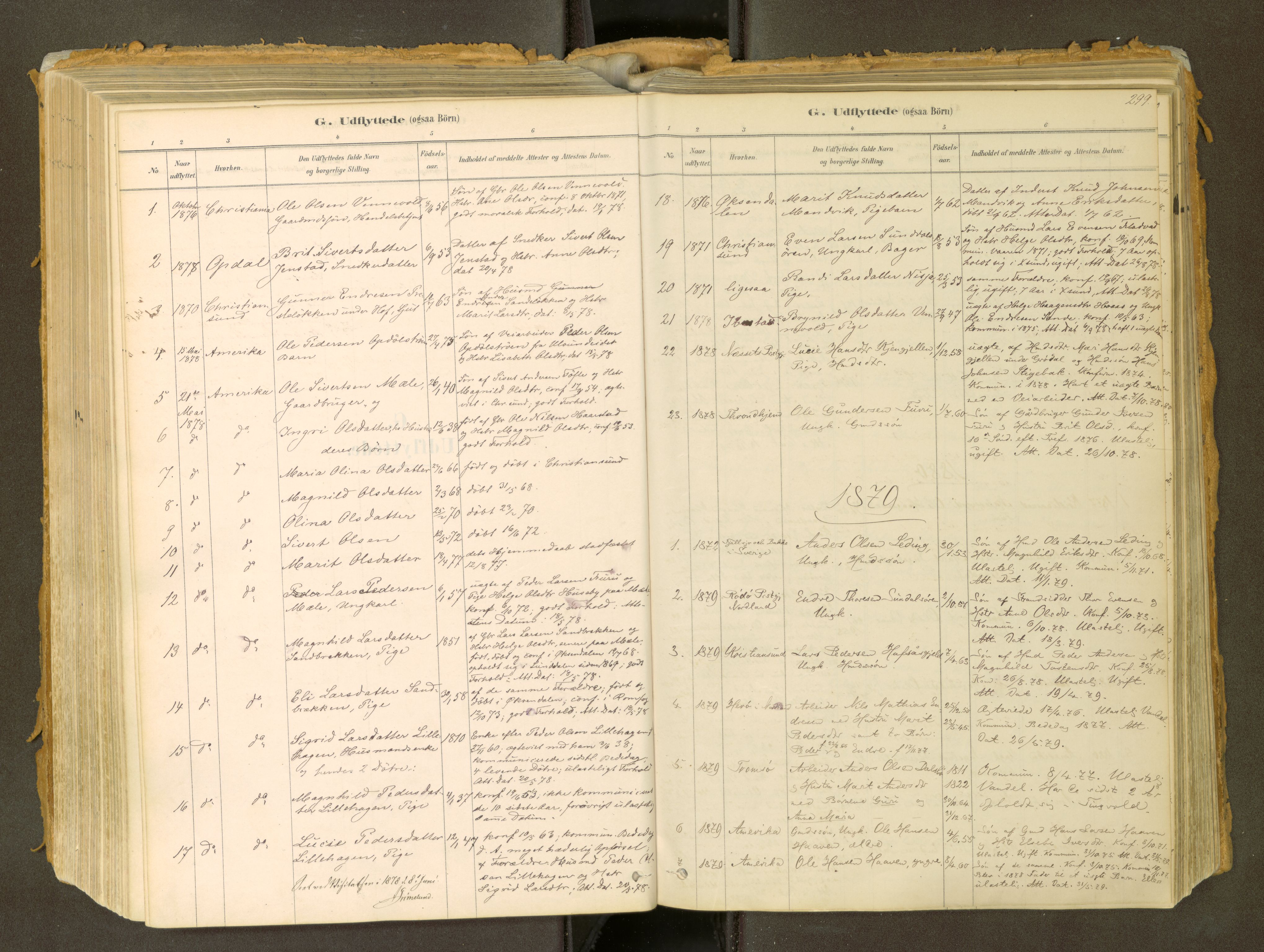 Sunndal sokneprestkontor, SAT/A-1085/1/I/I1/I1a: Parish register (official) no. 2, 1877-1914, p. 299