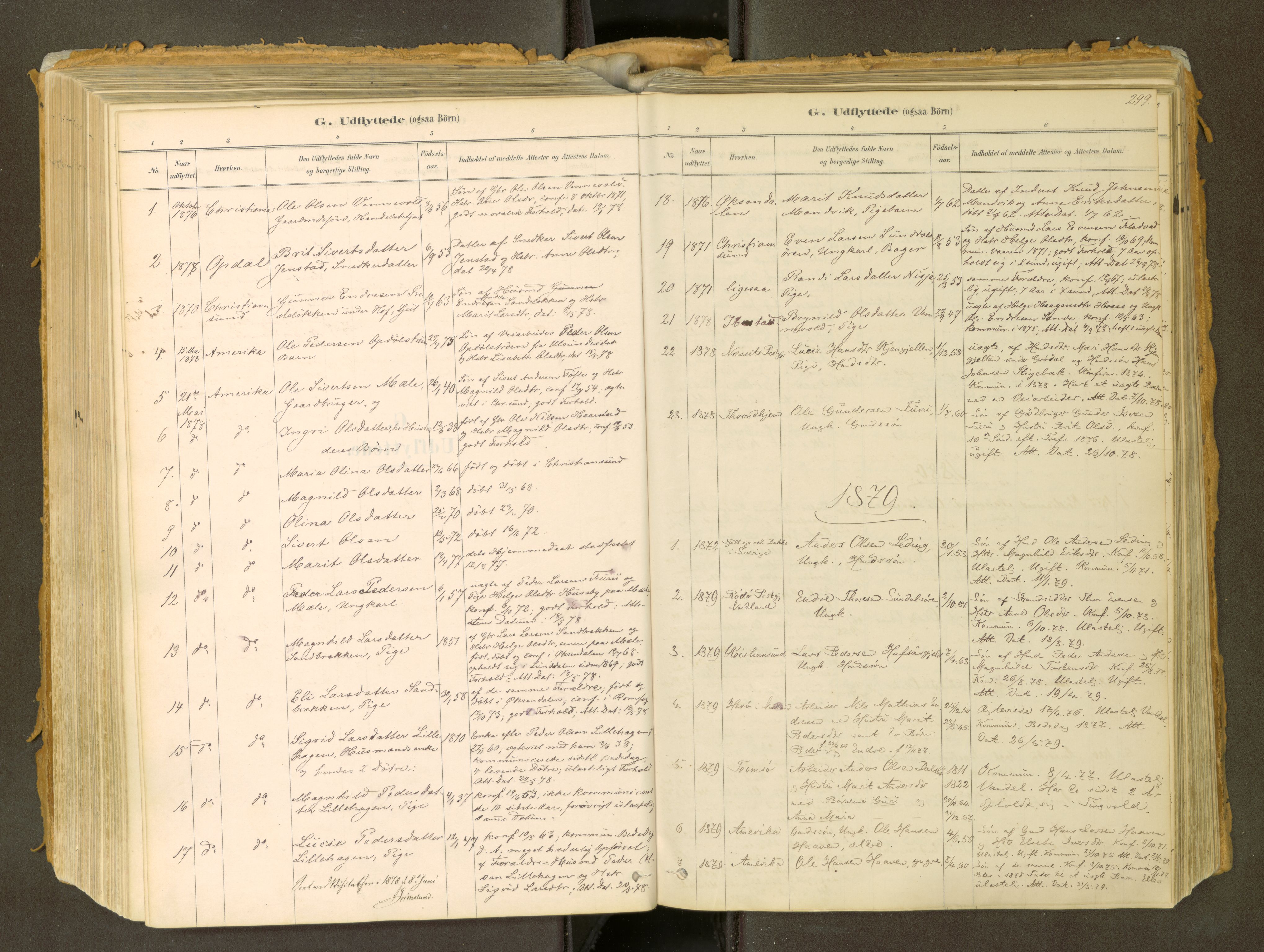 Sunndal sokneprestkontor, AV/SAT-A-1085/1/I/I1/I1a: Parish register (official) no. 2, 1877-1914, p. 299