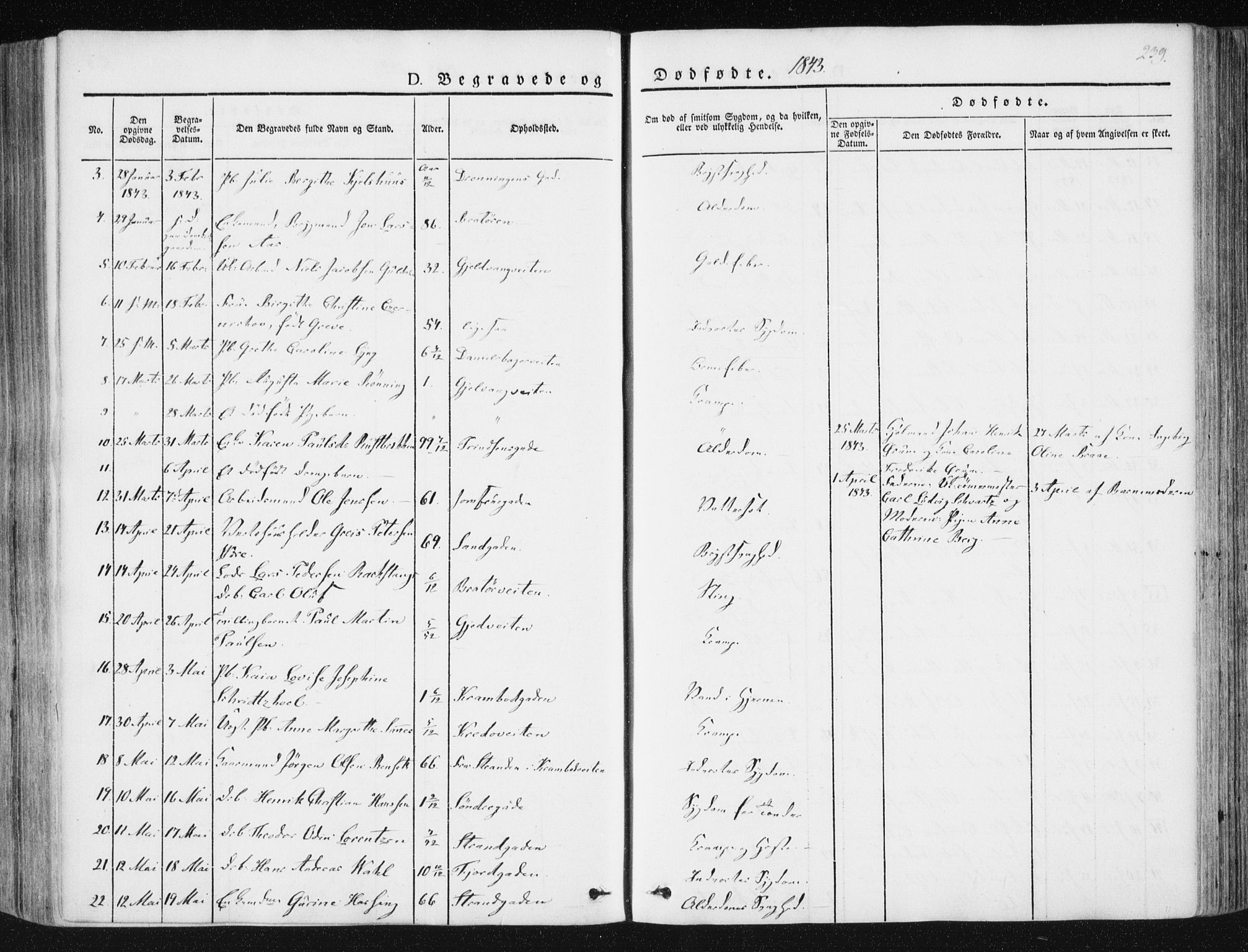 Ministerialprotokoller, klokkerbøker og fødselsregistre - Sør-Trøndelag, SAT/A-1456/602/L0110: Parish register (official) no. 602A08, 1840-1854, p. 239