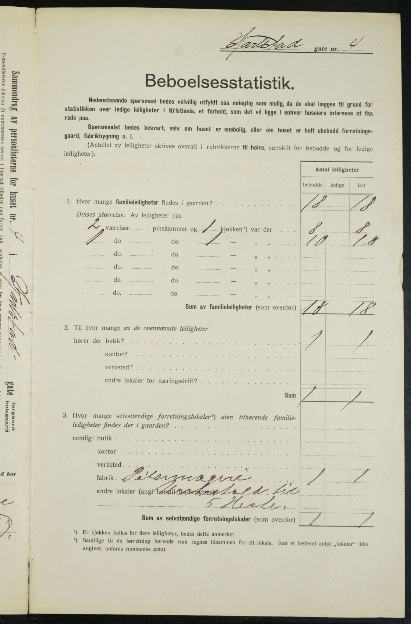 OBA, Municipal Census 1913 for Kristiania, 1913, p. 48709