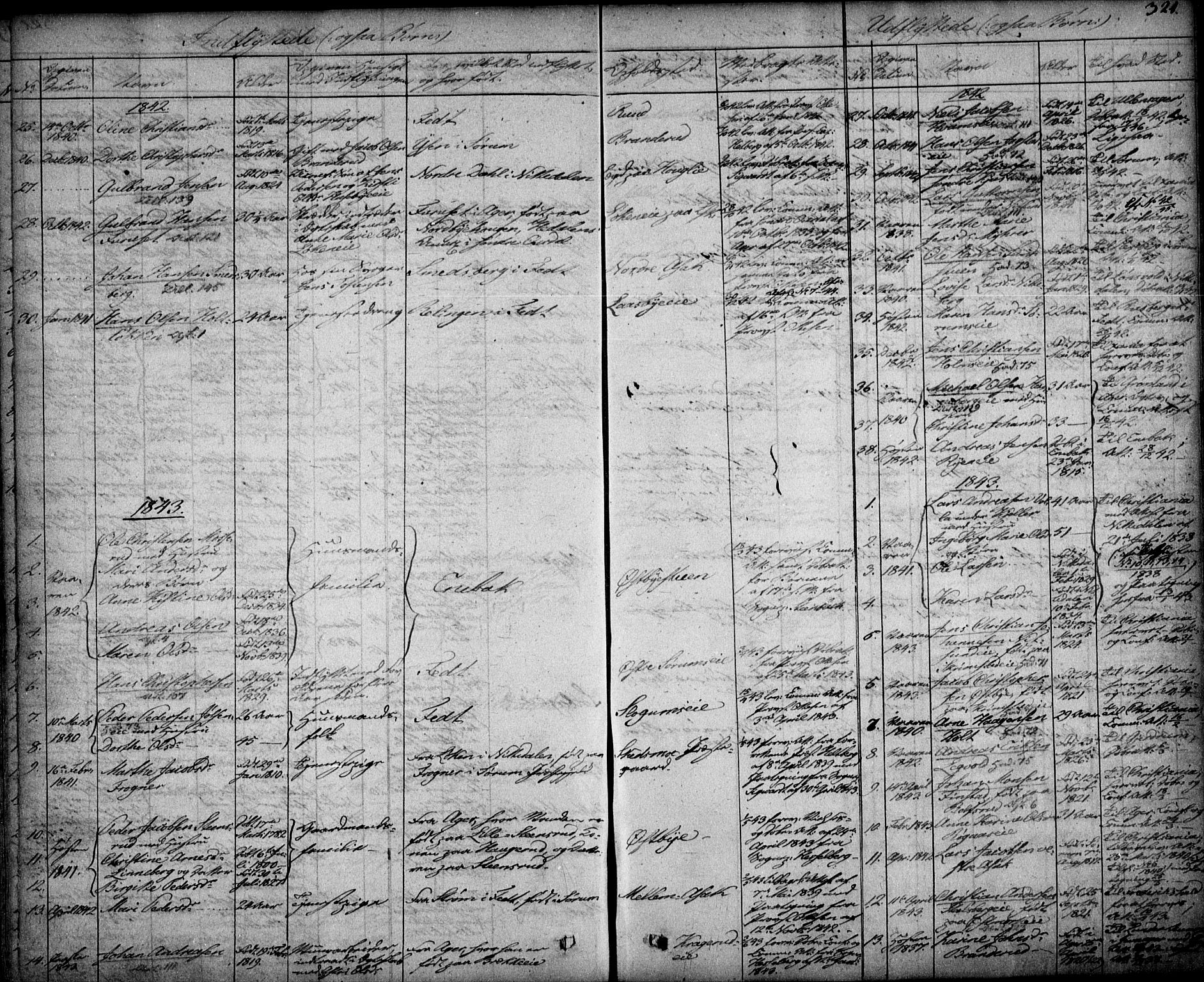 Skedsmo prestekontor Kirkebøker, AV/SAO-A-10033a/F/Fa/L0009: Parish register (official) no. I 9, 1830-1853, p. 321