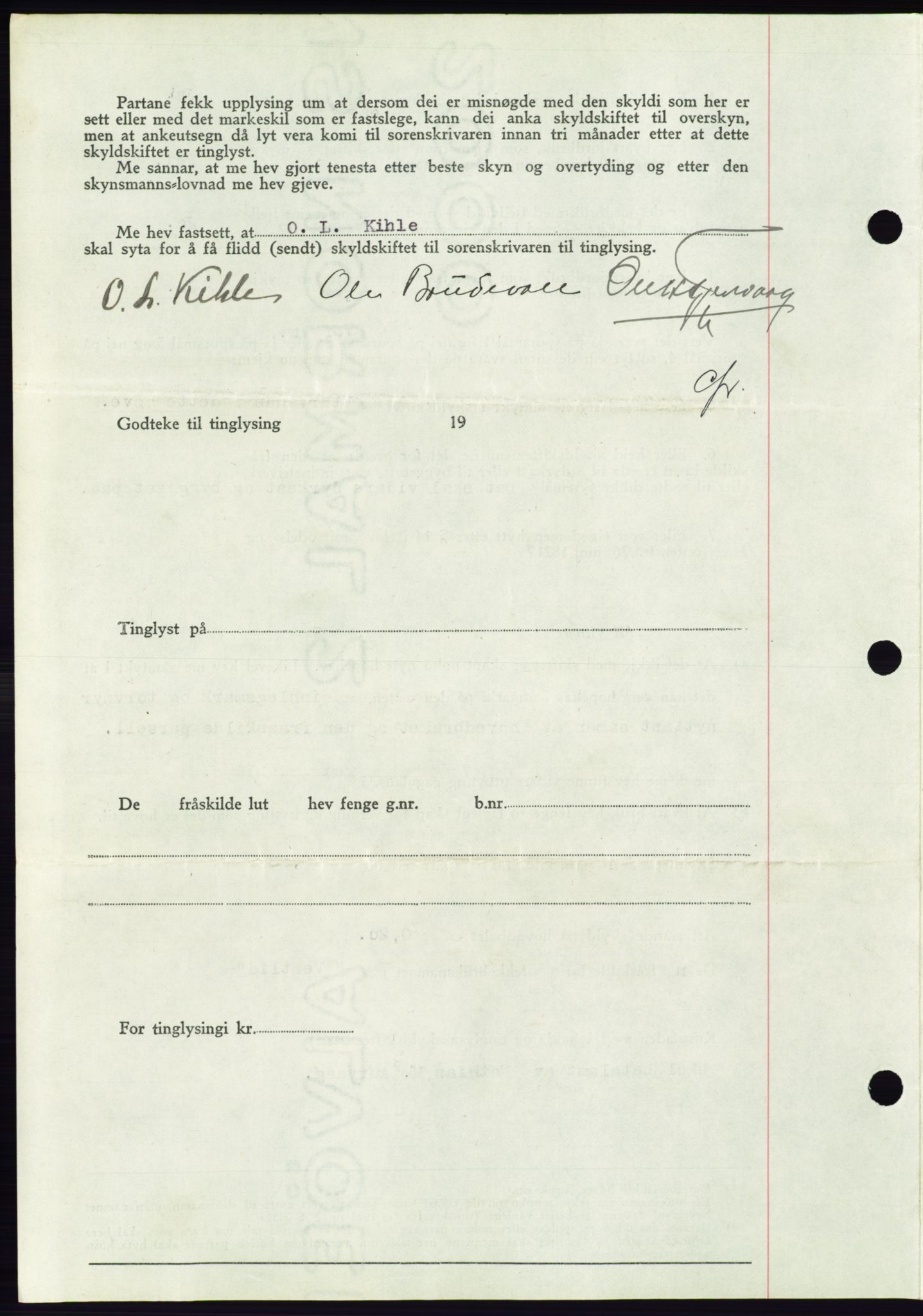 Søre Sunnmøre sorenskriveri, AV/SAT-A-4122/1/2/2C/L0071: Mortgage book no. 65, 1941-1941, Diary no: : 640/1941