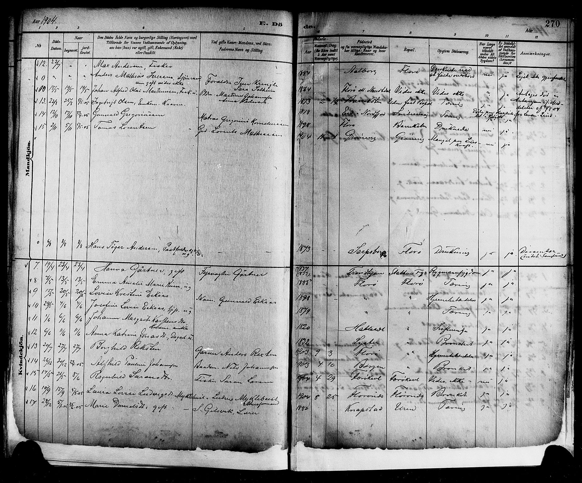 Kinn sokneprestembete, SAB/A-80801/H/Hab/Haba/L0002: Parish register (copy) no. A 2, 1882-1906, p. 270