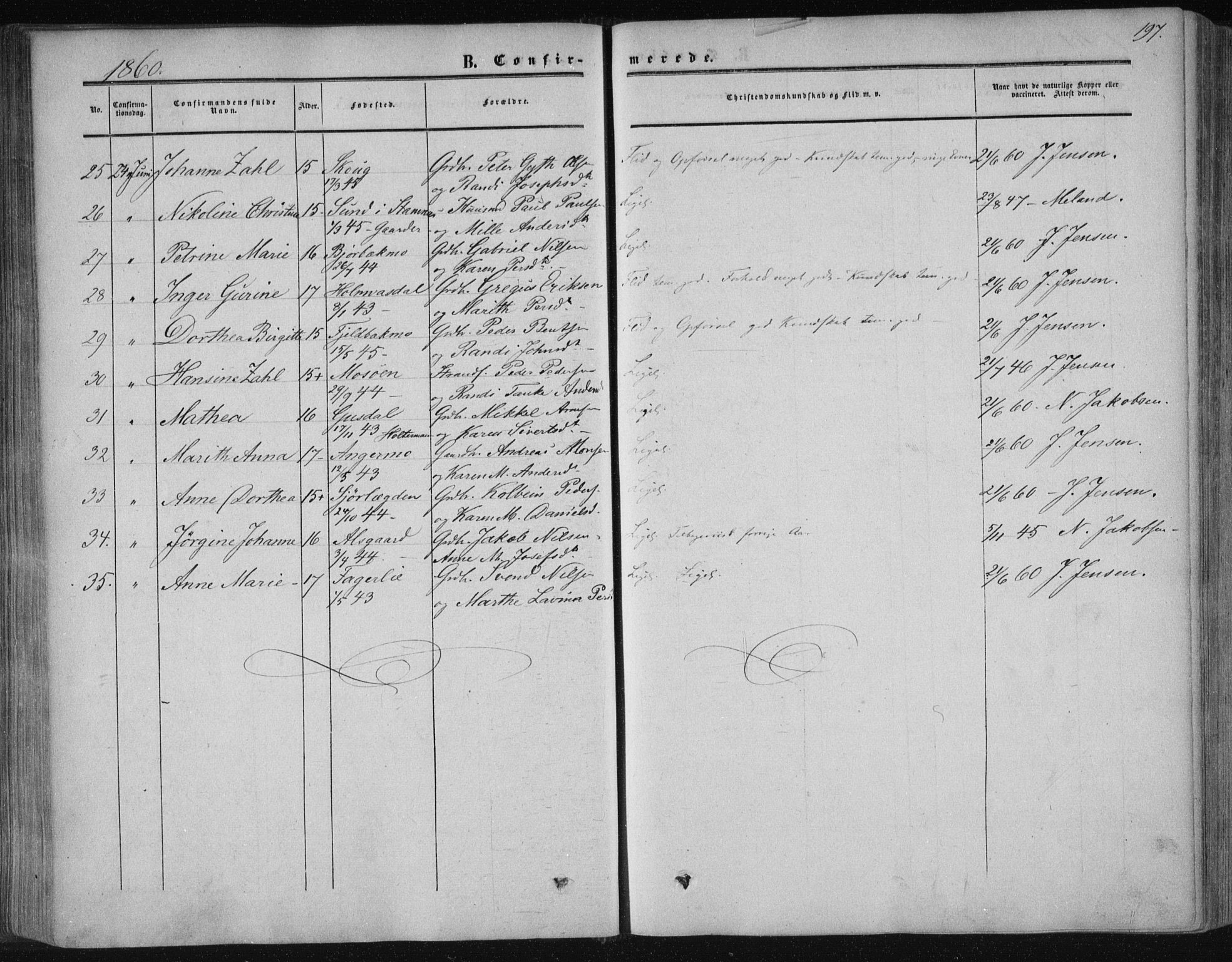 Ministerialprotokoller, klokkerbøker og fødselsregistre - Nordland, SAT/A-1459/820/L0293: Parish register (official) no. 820A14, 1855-1865, p. 197