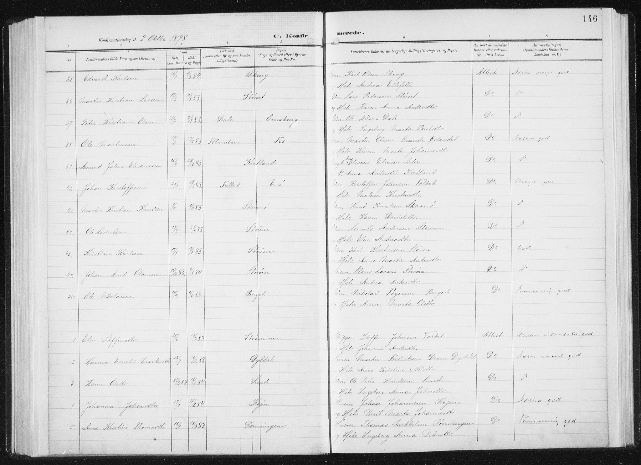 Ministerialprotokoller, klokkerbøker og fødselsregistre - Sør-Trøndelag, AV/SAT-A-1456/647/L0635: Parish register (official) no. 647A02, 1896-1911, p. 146