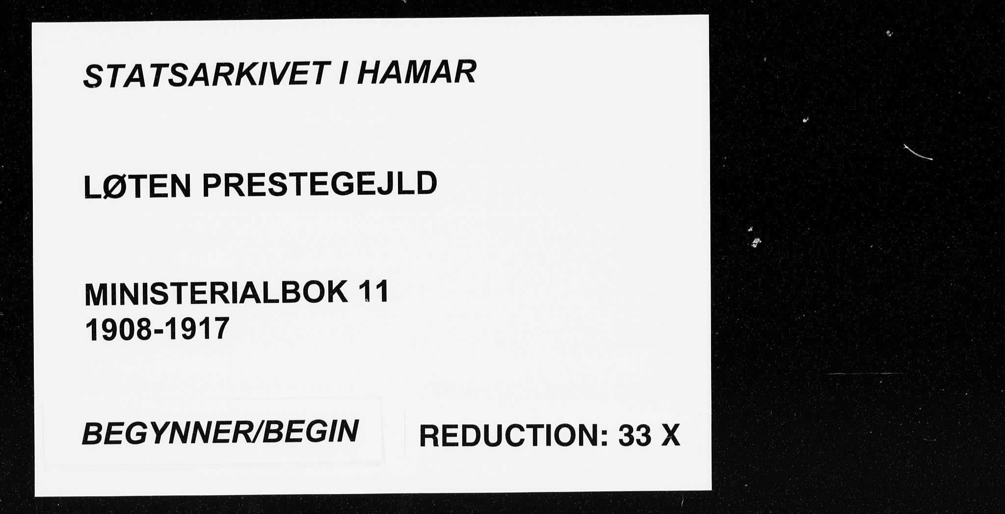 Løten prestekontor, SAH/PREST-022/K/Ka/L0011: Parish register (official) no. 11, 1908-1917