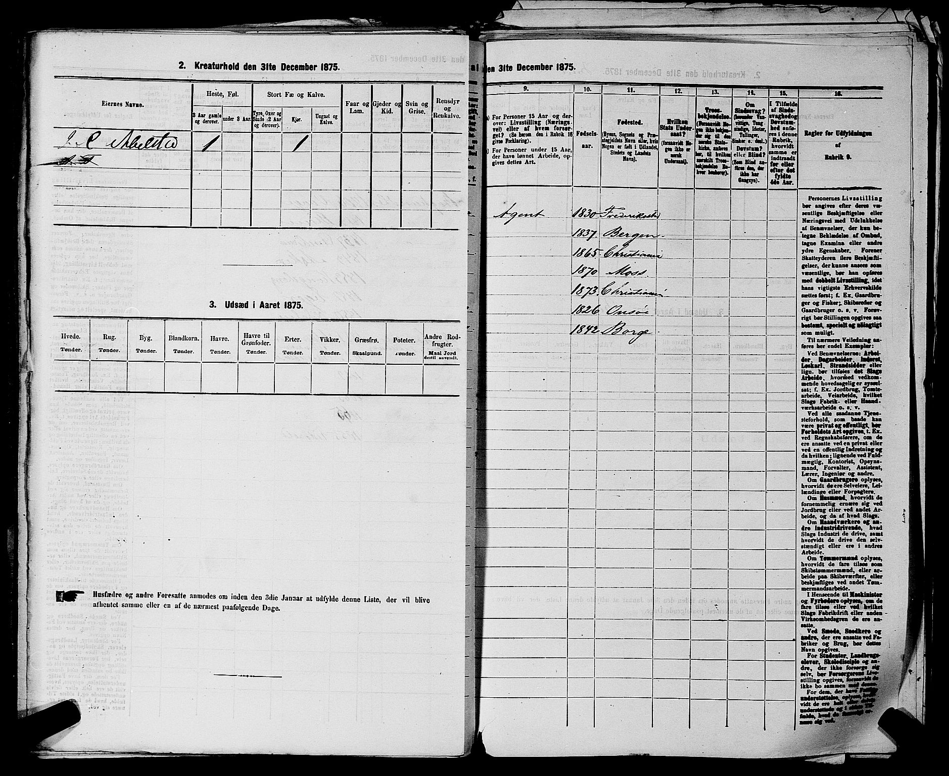RA, 1875 census for 0218aP Vestre Aker, 1875, p. 2662