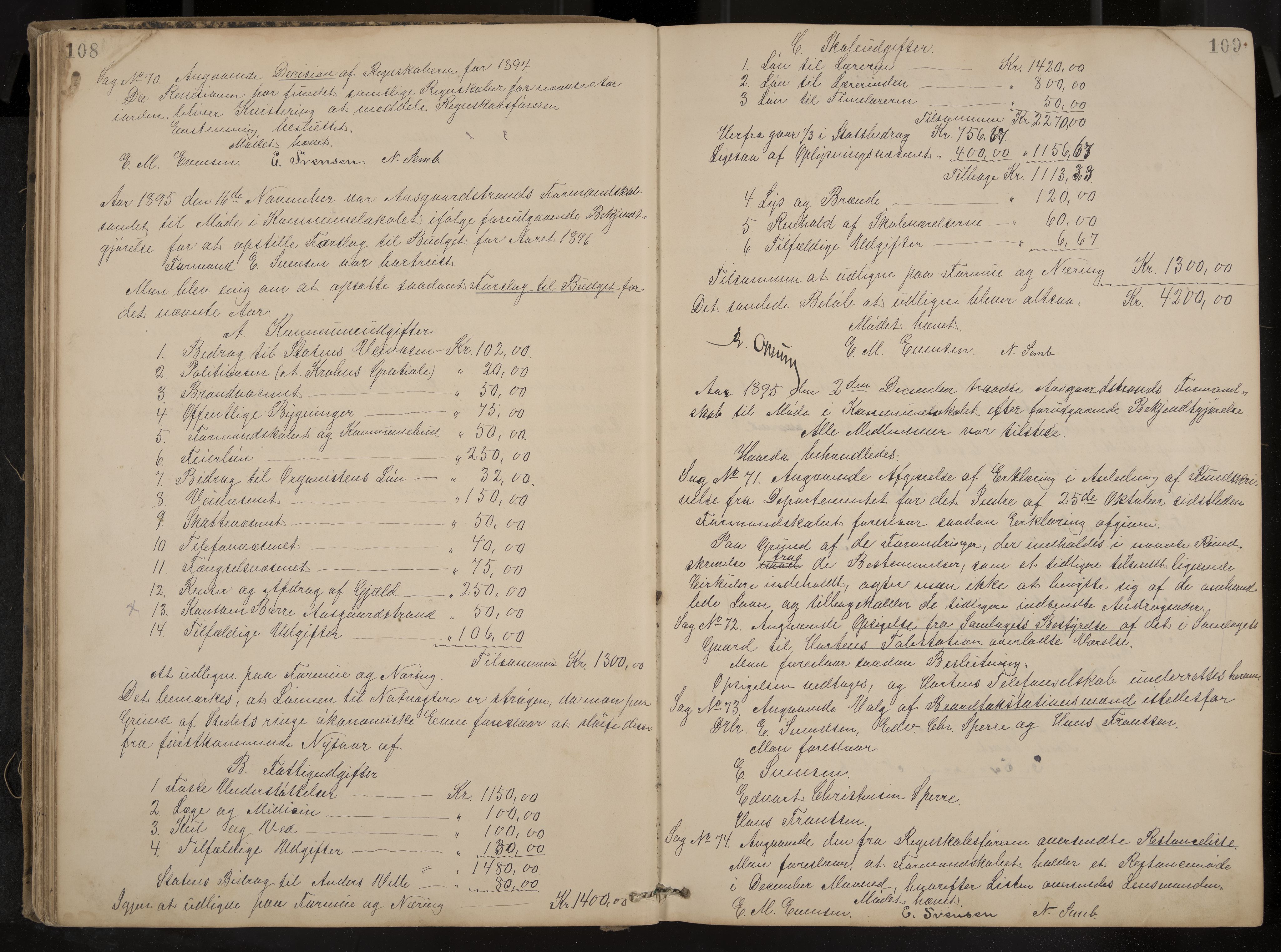 Åsgårdstrand formannskap og sentraladministrasjon, IKAK/0704021/A/L0003: Møtebok med register, 1890-1908, p. 108-109