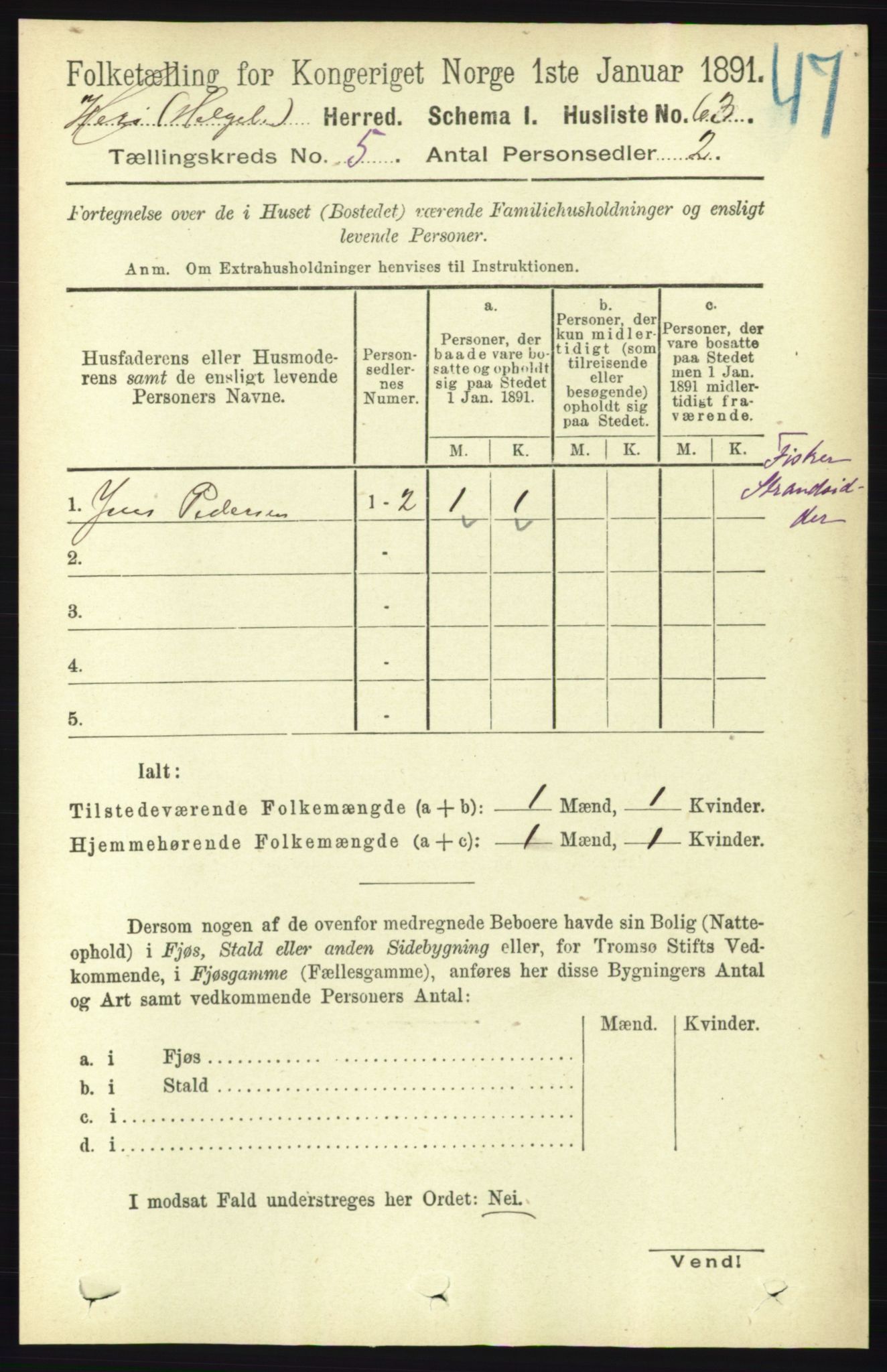 RA, 1891 census for 1818 Herøy, 1891, p. 1390