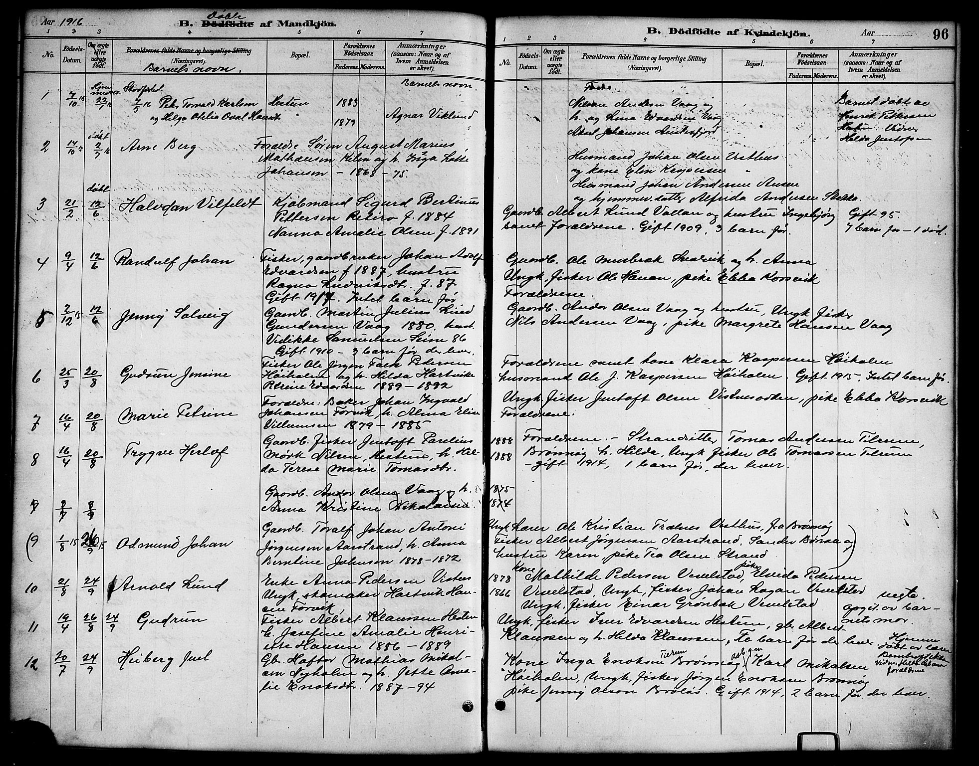 Ministerialprotokoller, klokkerbøker og fødselsregistre - Nordland, AV/SAT-A-1459/819/L0277: Parish register (copy) no. 819C03, 1888-1917, p. 96