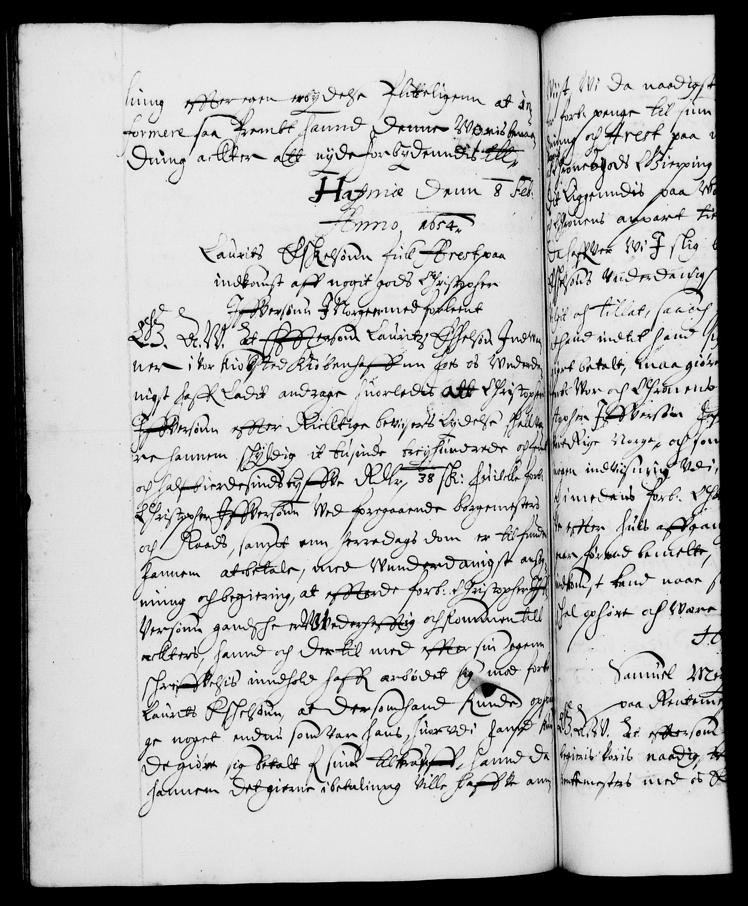 Danske Kanselli 1572-1799, AV/RA-EA-3023/F/Fc/Fca/Fcaa/L0008: Norske registre (mikrofilm), 1651-1656, p. 418b