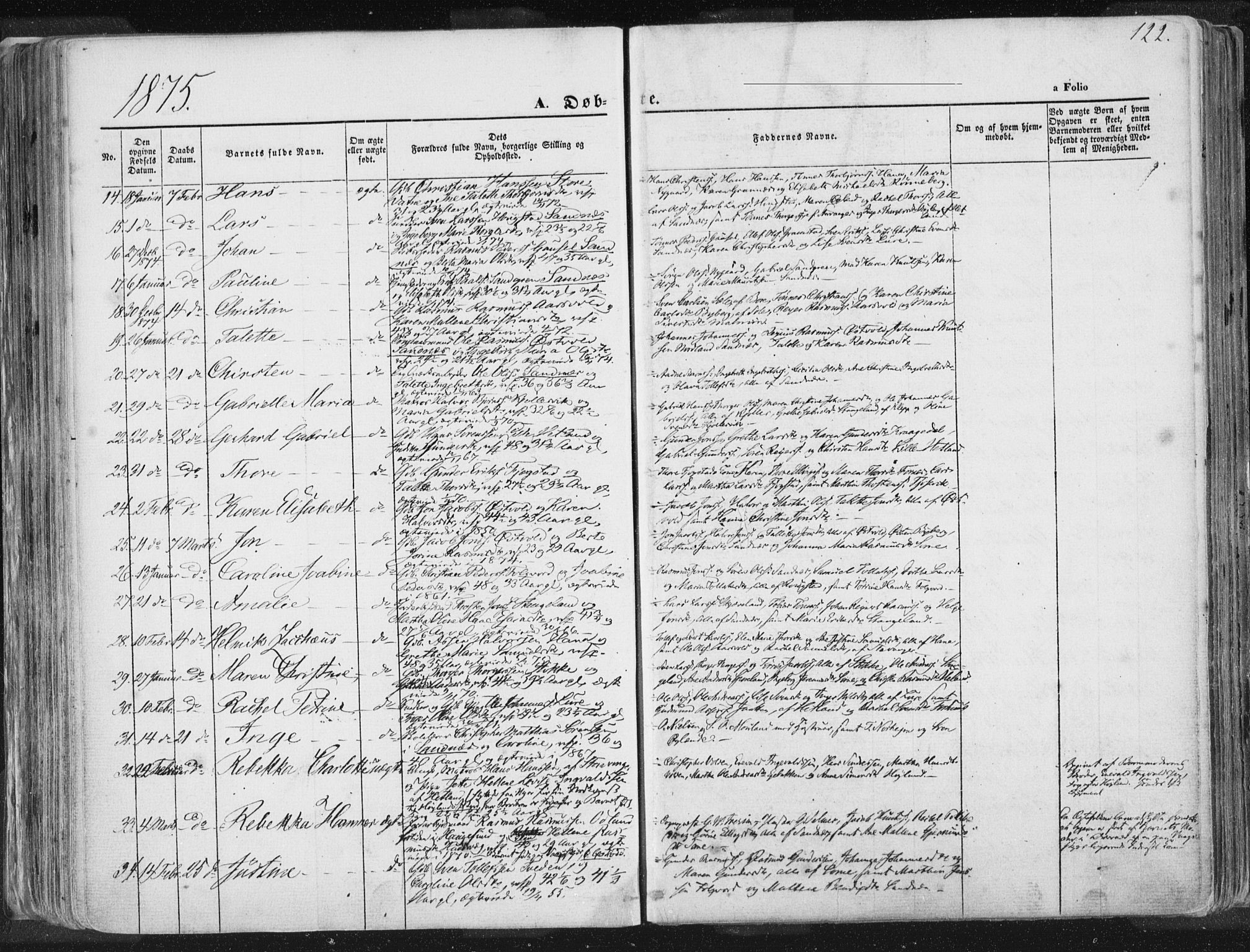 Høyland sokneprestkontor, SAST/A-101799/001/30BA/L0010: Parish register (official) no. A 9.1, 1857-1877, p. 122