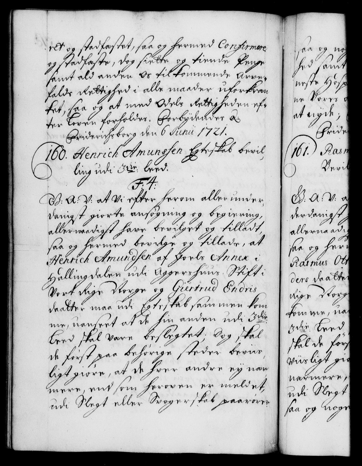 Danske Kanselli 1572-1799, AV/RA-EA-3023/F/Fc/Fca/Fcaa/L0023: Norske registre, 1720-1722, p. 318b