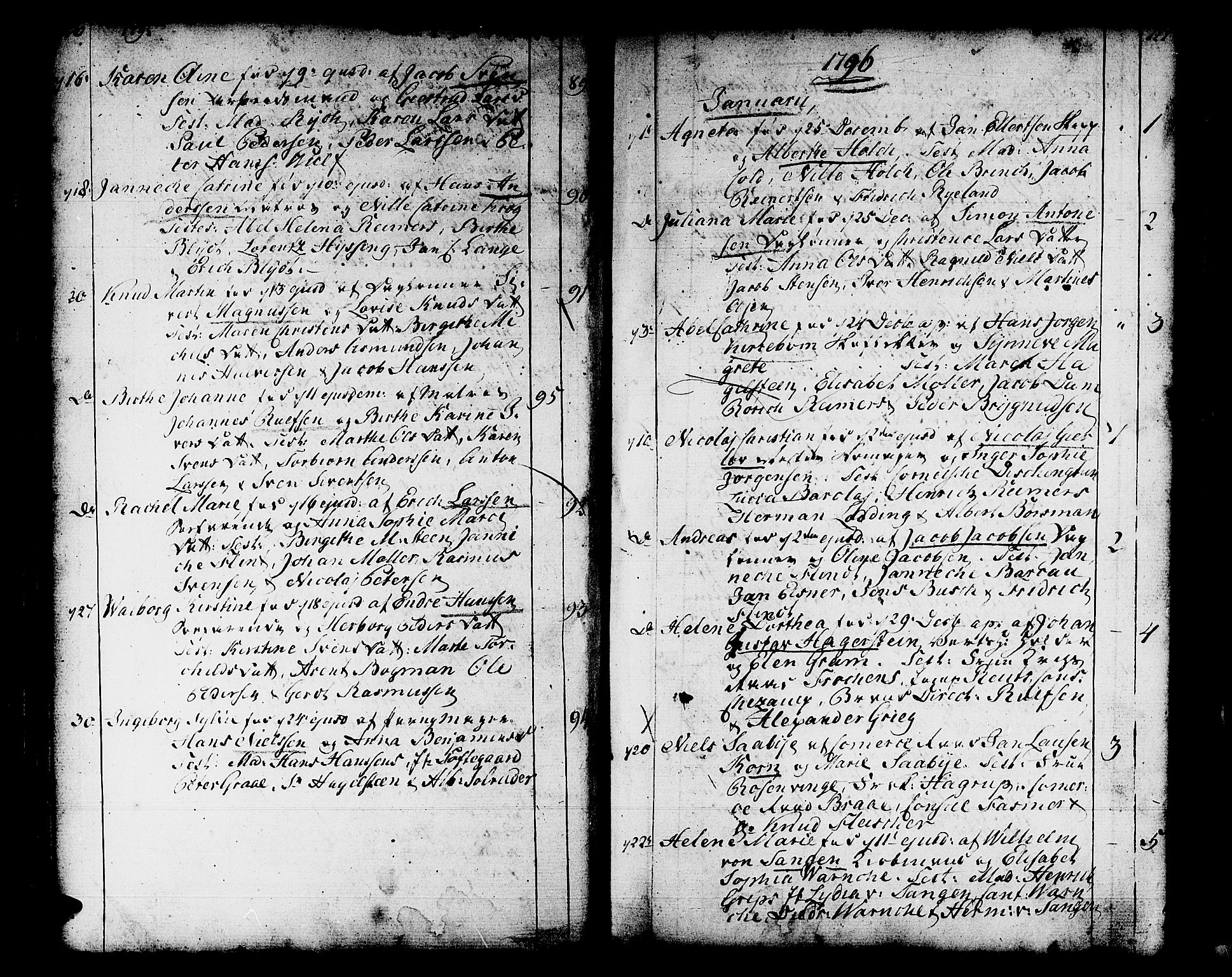 Domkirken sokneprestembete, AV/SAB-A-74801/H/Haa/L0004: Parish register (official) no. A 4, 1763-1820, p. 126-127