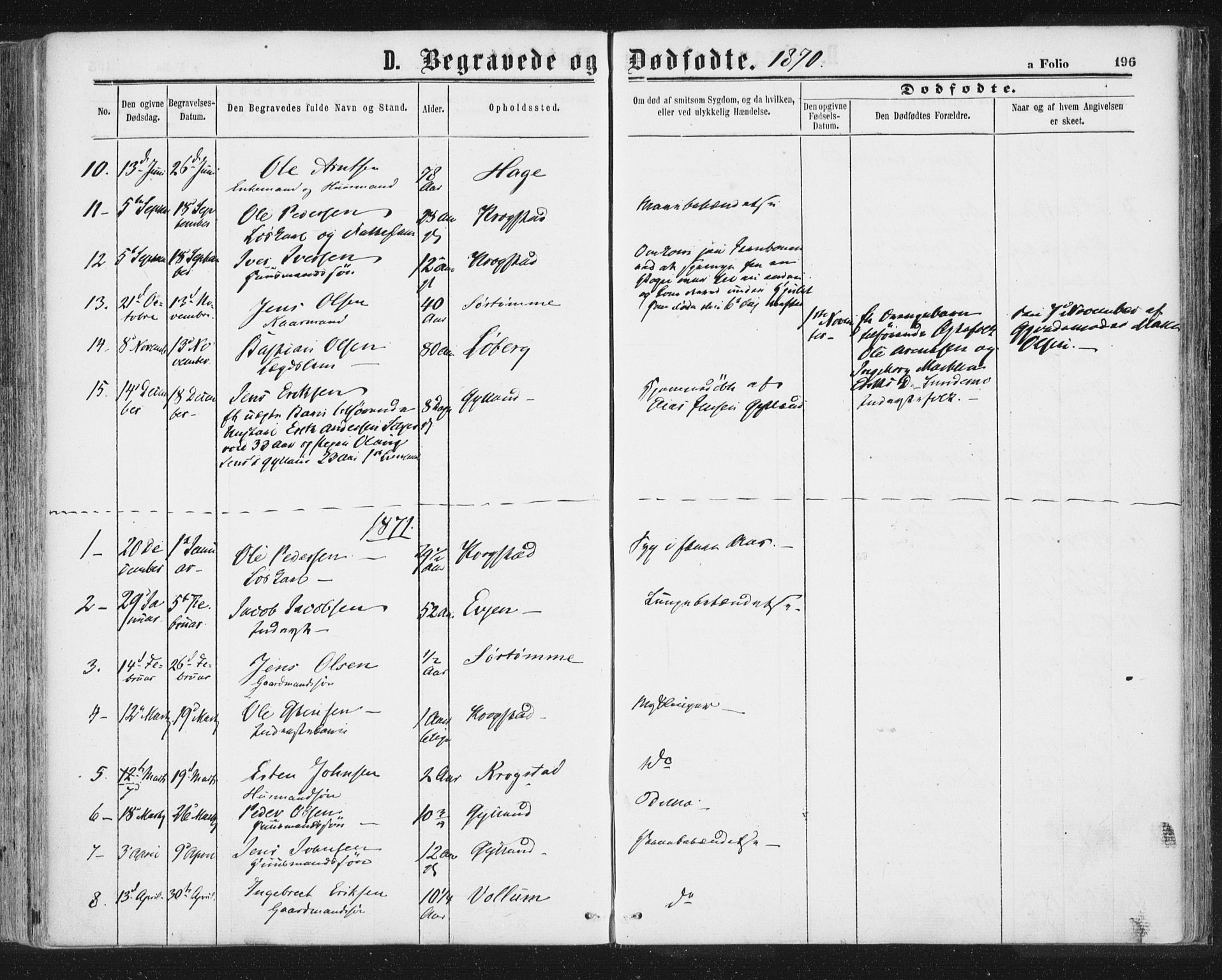 Ministerialprotokoller, klokkerbøker og fødselsregistre - Sør-Trøndelag, SAT/A-1456/692/L1104: Parish register (official) no. 692A04, 1862-1878, p. 196