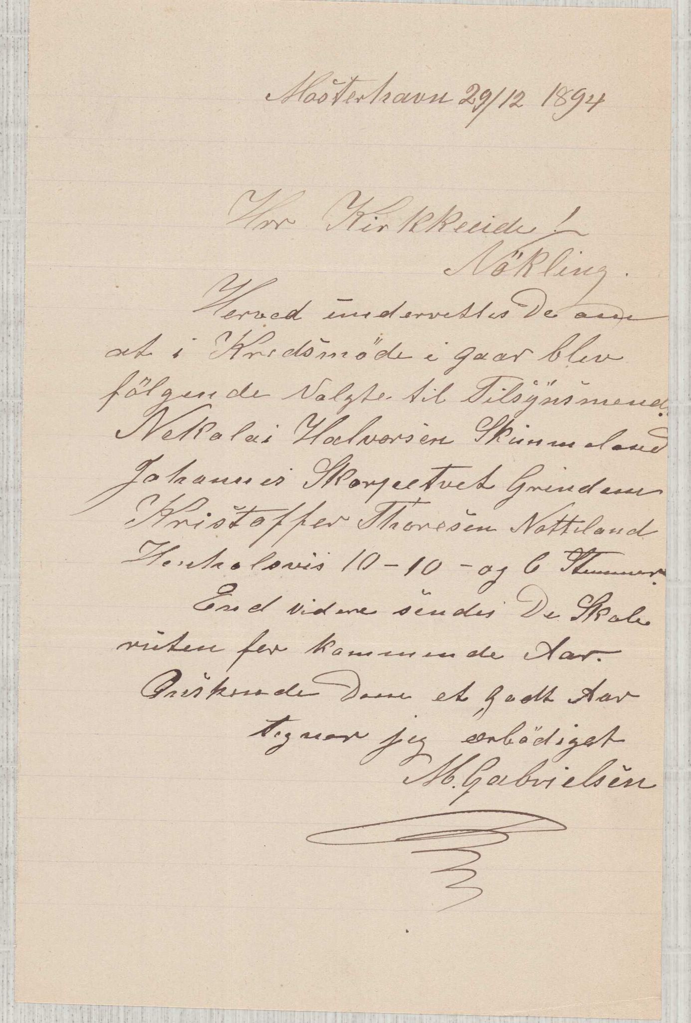 Finnaas kommune. Skulestyret, IKAH/1218a-211/D/Da/L0001/0004: Kronologisk ordna korrespondanse / Kronologisk ordna korrespondanse , 1894-1896, p. 23