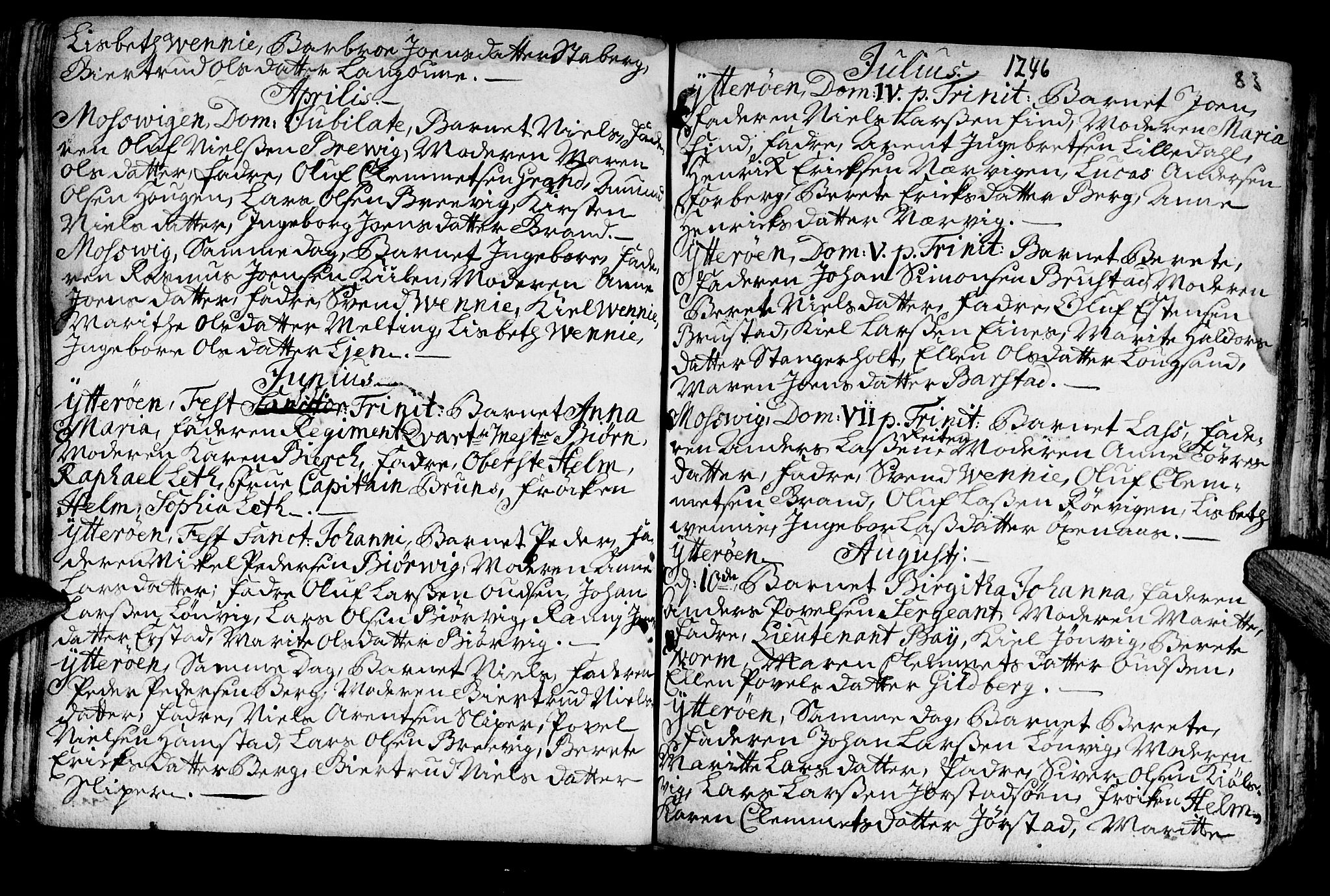 Ministerialprotokoller, klokkerbøker og fødselsregistre - Nord-Trøndelag, SAT/A-1458/722/L0215: Parish register (official) no. 722A02, 1718-1755, p. 83