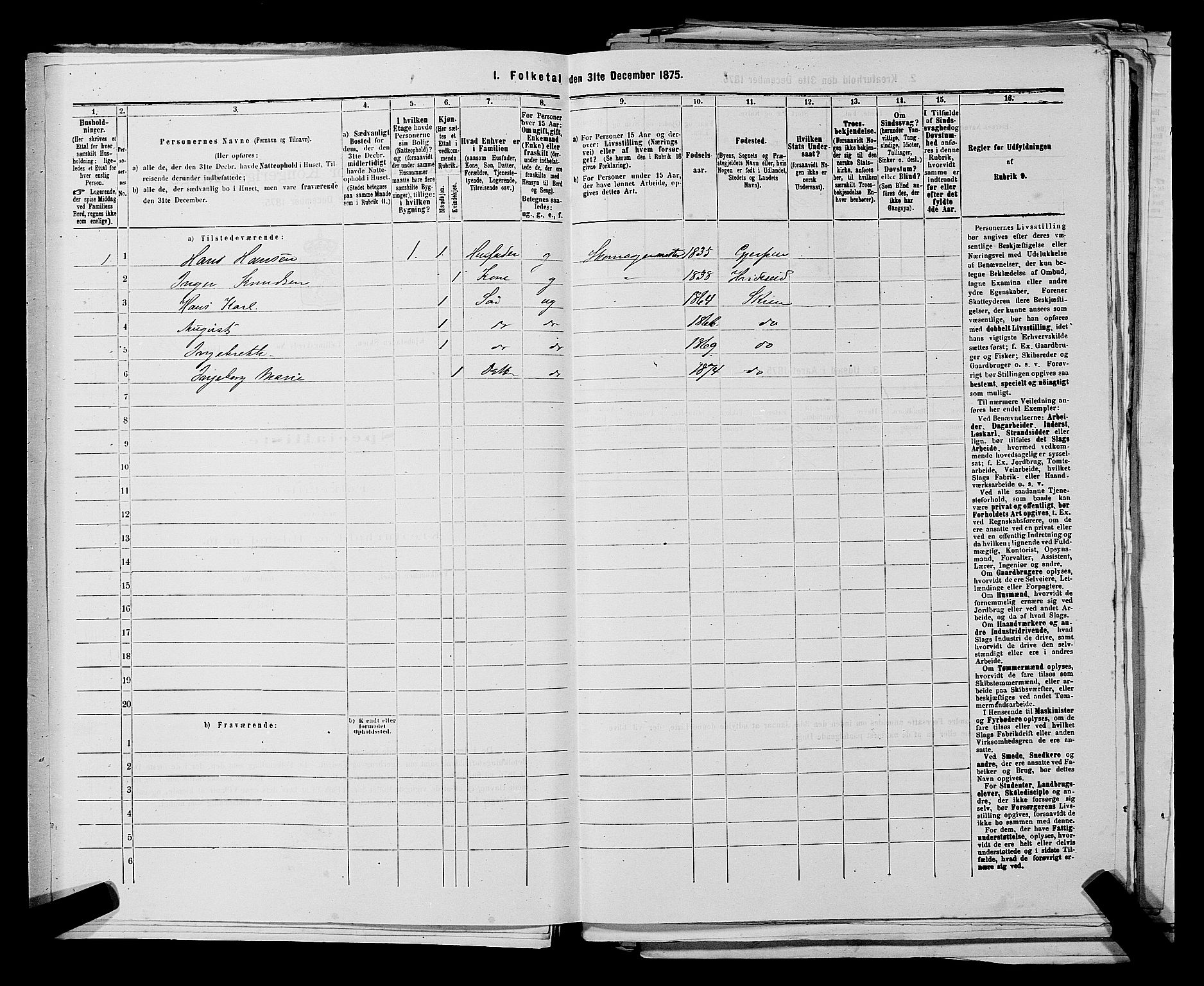 SAKO, 1875 census for 0806P Skien, 1875, p. 717
