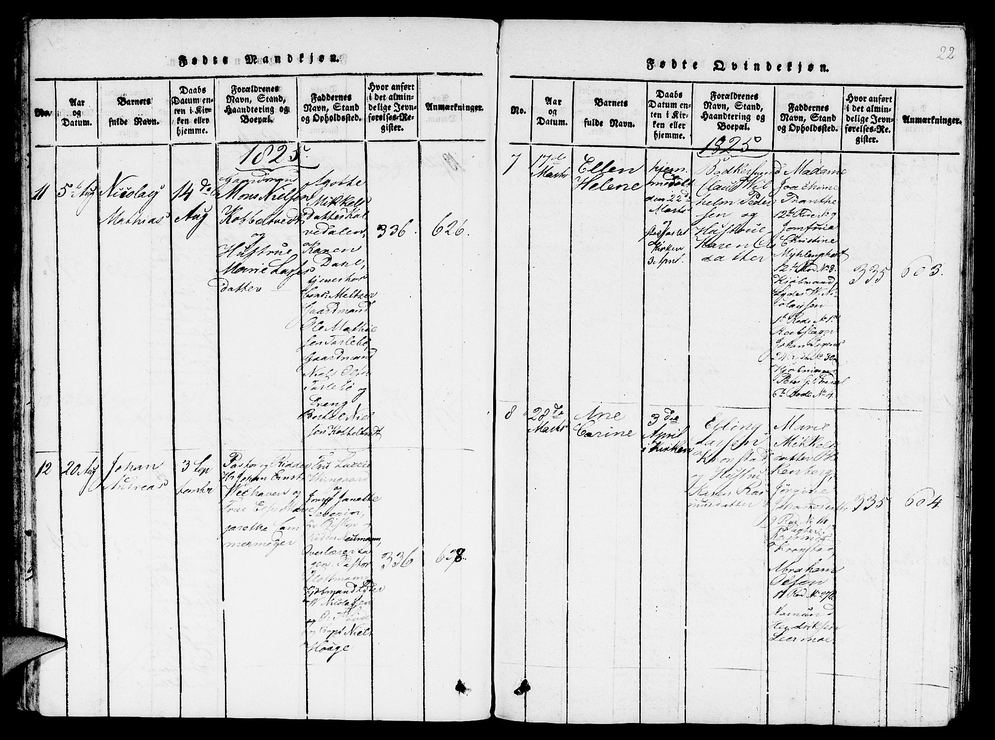 St. Jørgens hospital og Årstad sokneprestembete, SAB/A-99934: Parish register (copy) no. A 1, 1816-1843, p. 22