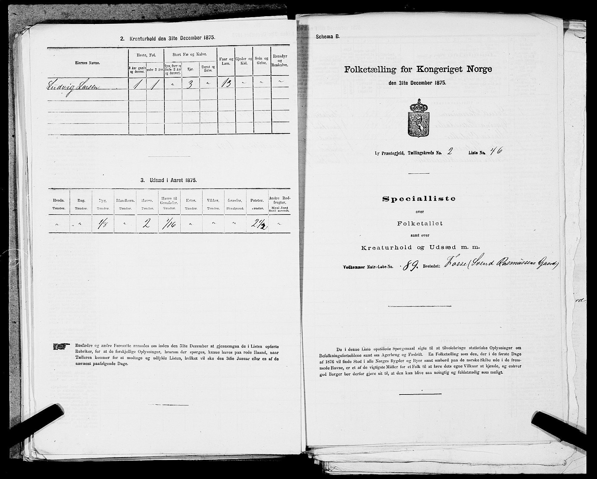 SAST, 1875 census for 1121P Lye, 1875, p. 322