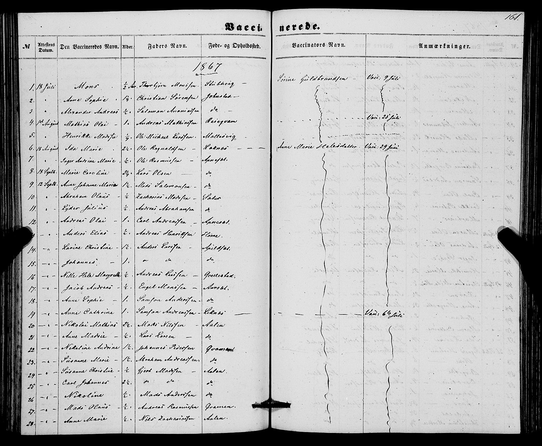 Førde sokneprestembete, SAB/A-79901/H/Haa/Haaa/L0010: Parish register (official) no. A 10, 1861-1876, p. 161