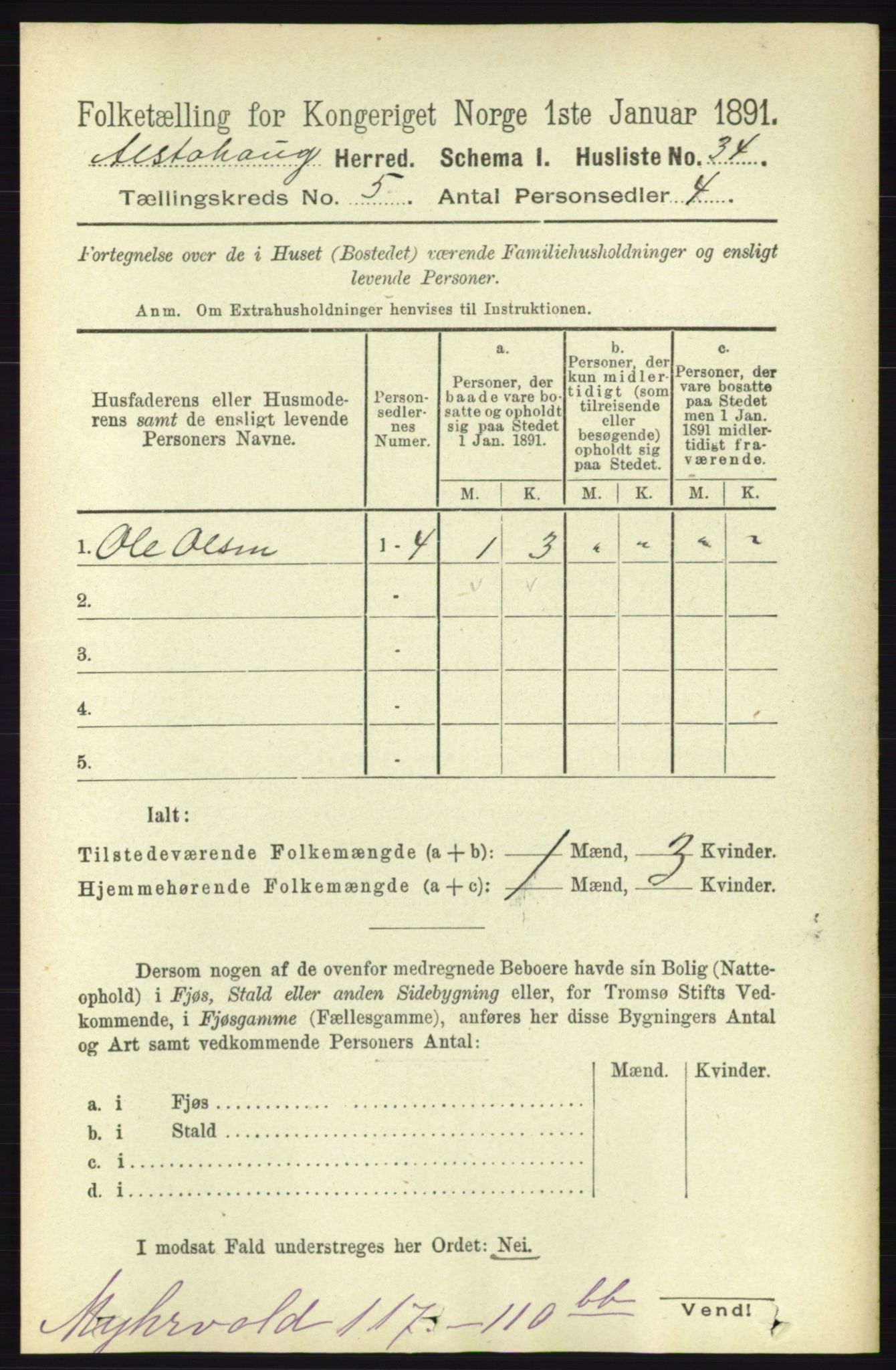 RA, 1891 census for 1820 Alstahaug, 1891, p. 1770