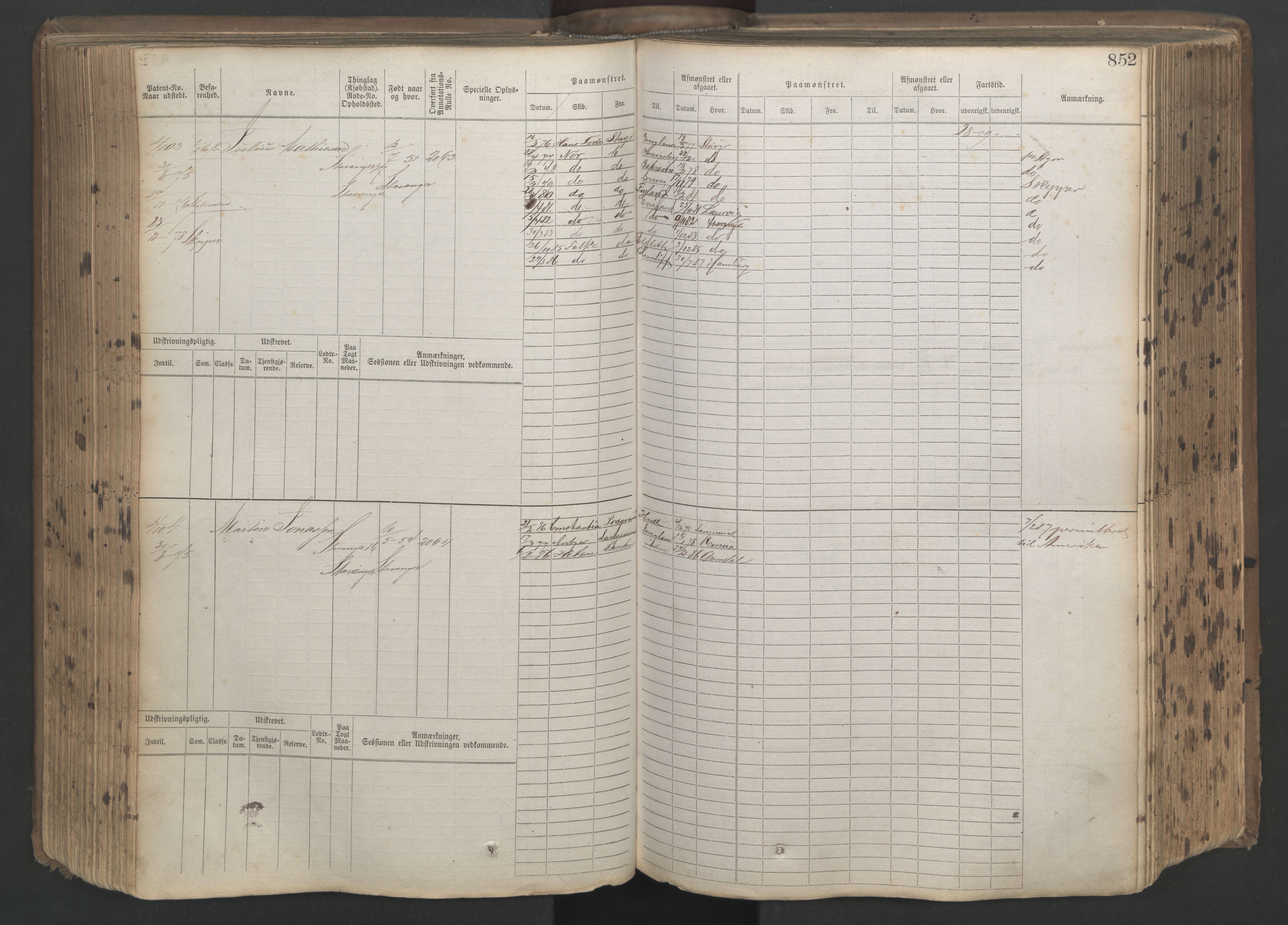 Stavanger sjømannskontor, AV/SAST-A-102006/F/Fb/Fbb/L0019: Sjøfartshovedrulle patnentnr. 3603-4803 (dublett), 1875, p. 255