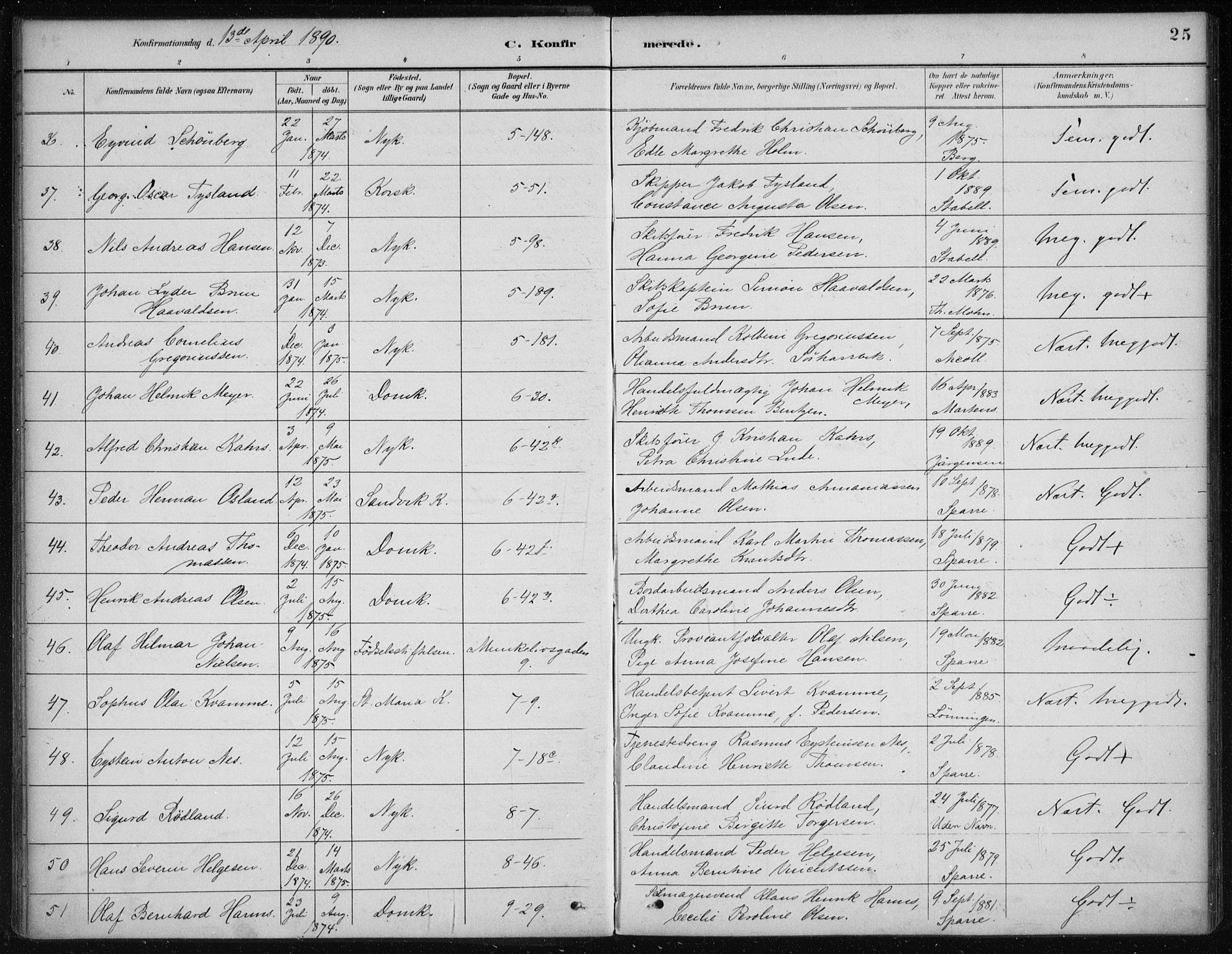 Nykirken Sokneprestembete, AV/SAB-A-77101/H/Haa/L0027: Parish register (official) no. C 6, 1886-1913, p. 25