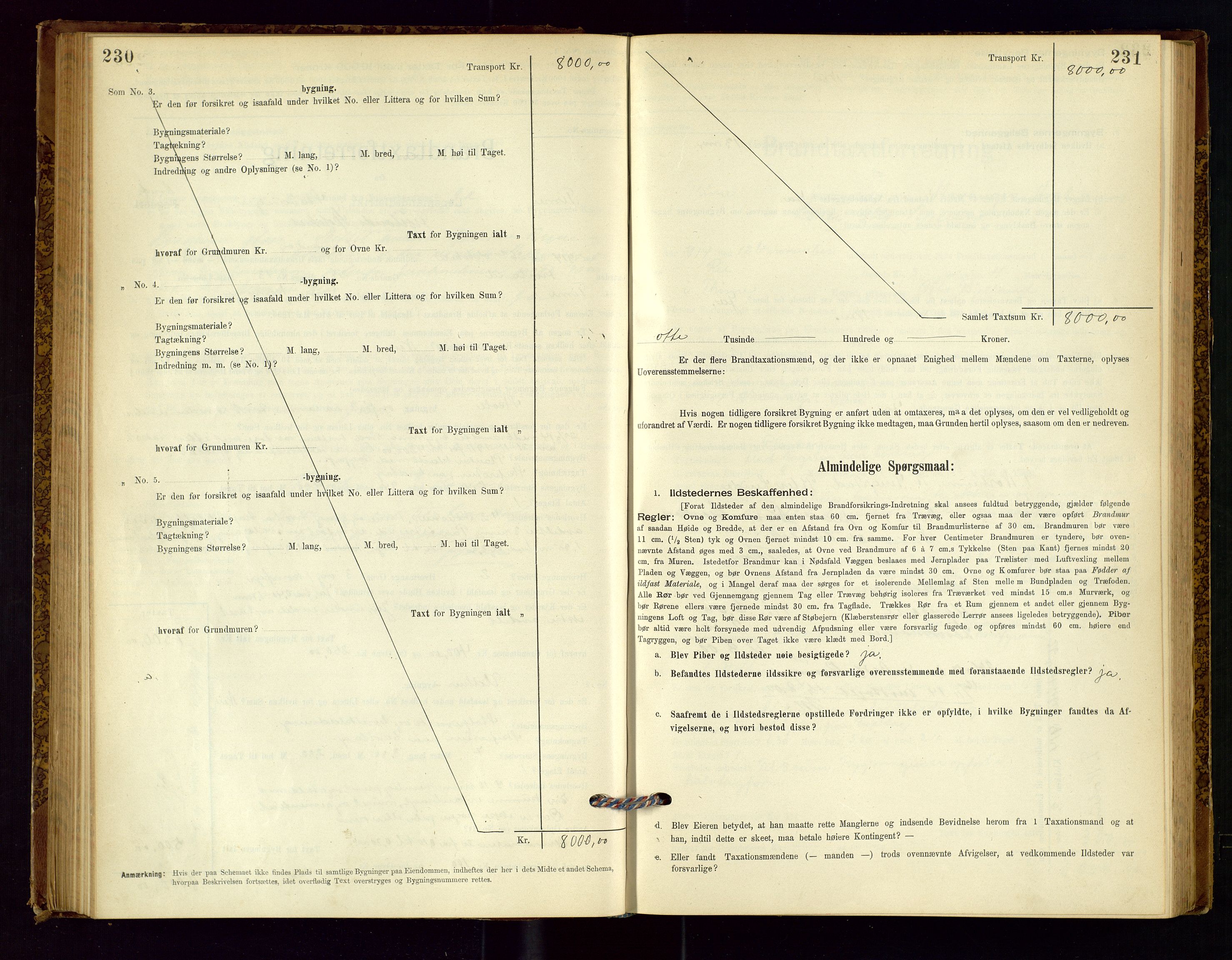 Time lensmannskontor, AV/SAST-A-100420/Gob/L0001: Branntakstprotokoll, 1896-1914, p. 230-231