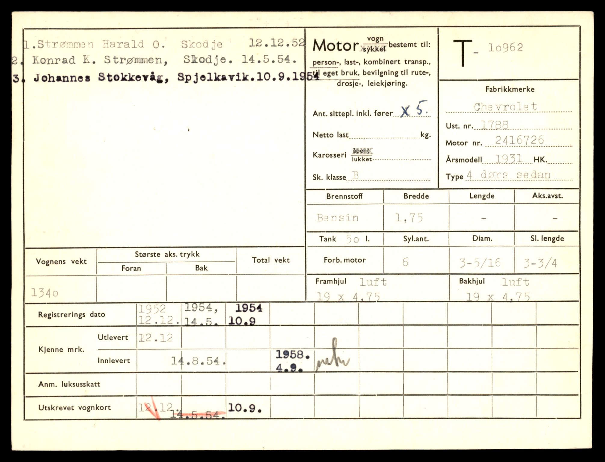 Møre og Romsdal vegkontor - Ålesund trafikkstasjon, AV/SAT-A-4099/F/Fe/L0025: Registreringskort for kjøretøy T 10931 - T 11045, 1927-1998, p. 889