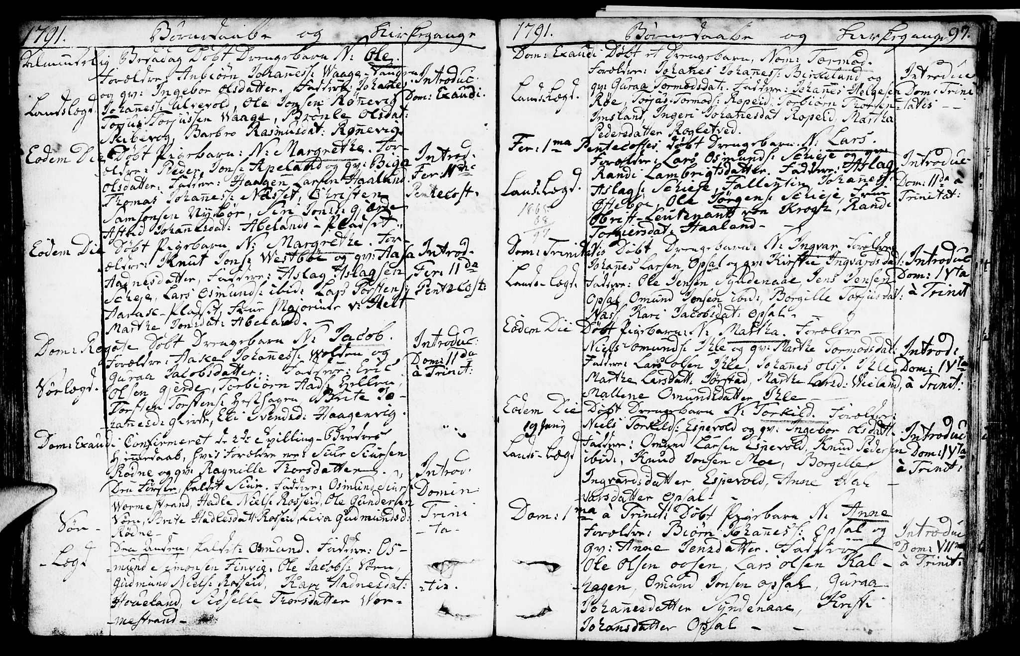 Vikedal sokneprestkontor, AV/SAST-A-101840/01/IV: Parish register (official) no. A 2, 1779-1817, p. 97