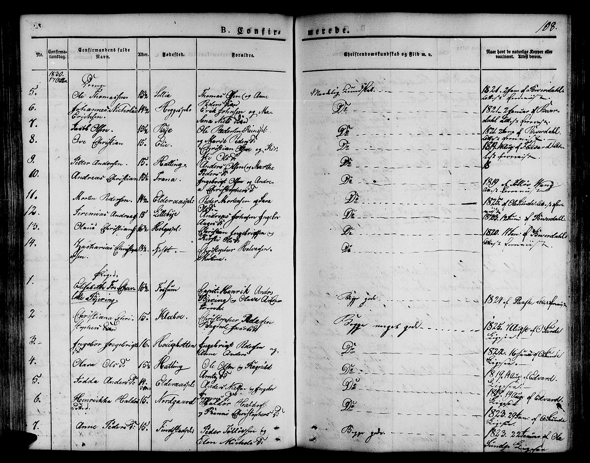 Ministerialprotokoller, klokkerbøker og fødselsregistre - Nord-Trøndelag, SAT/A-1458/746/L0445: Parish register (official) no. 746A04, 1826-1846, p. 108