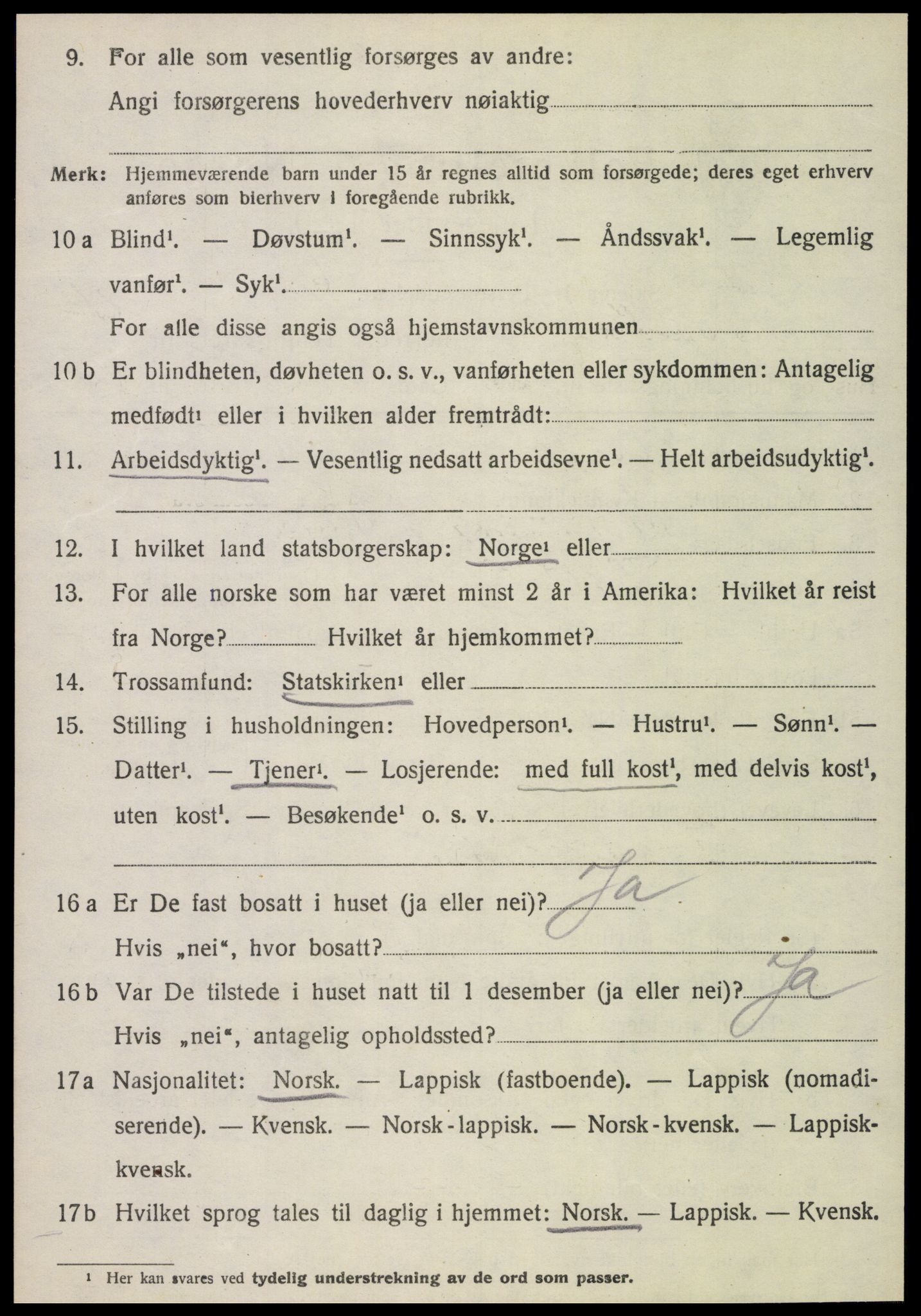 SAT, 1920 census for Frosta, 1920, p. 5163