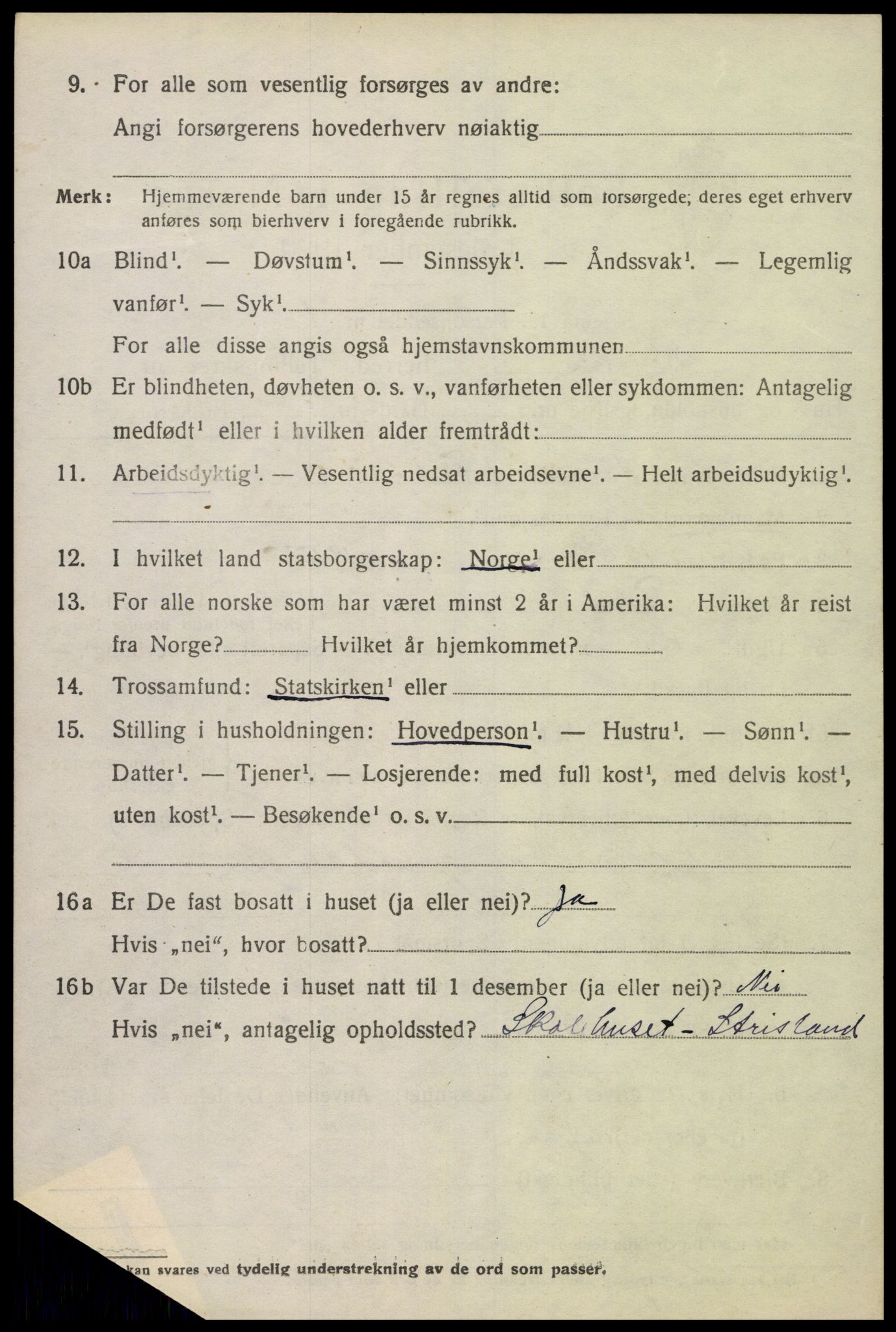 SAK, 1920 census for Konsmo, 1920, p. 1197